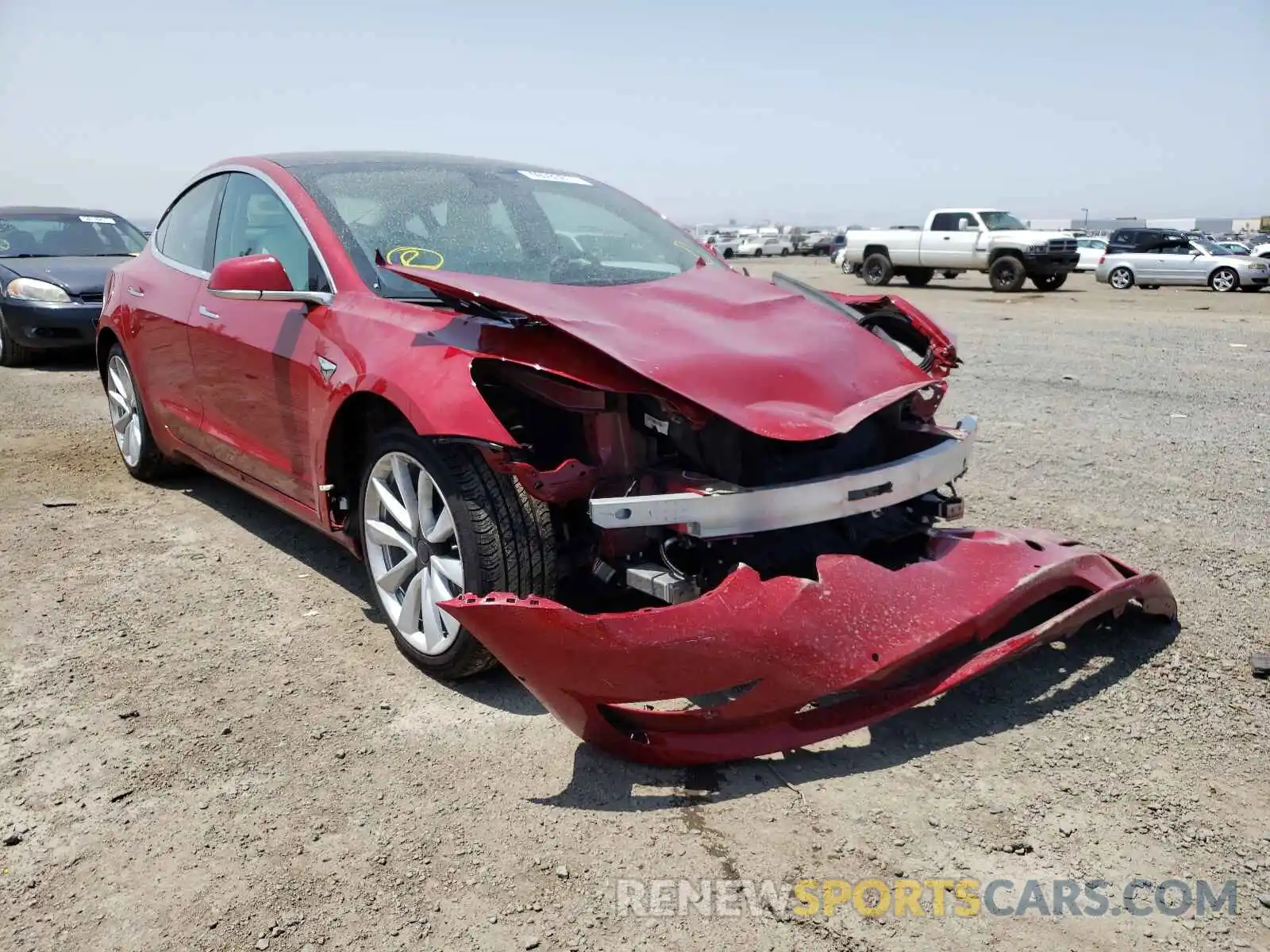 1 Photograph of a damaged car 5YJ3E1EA9KF363066 TESLA MODEL 3 2019