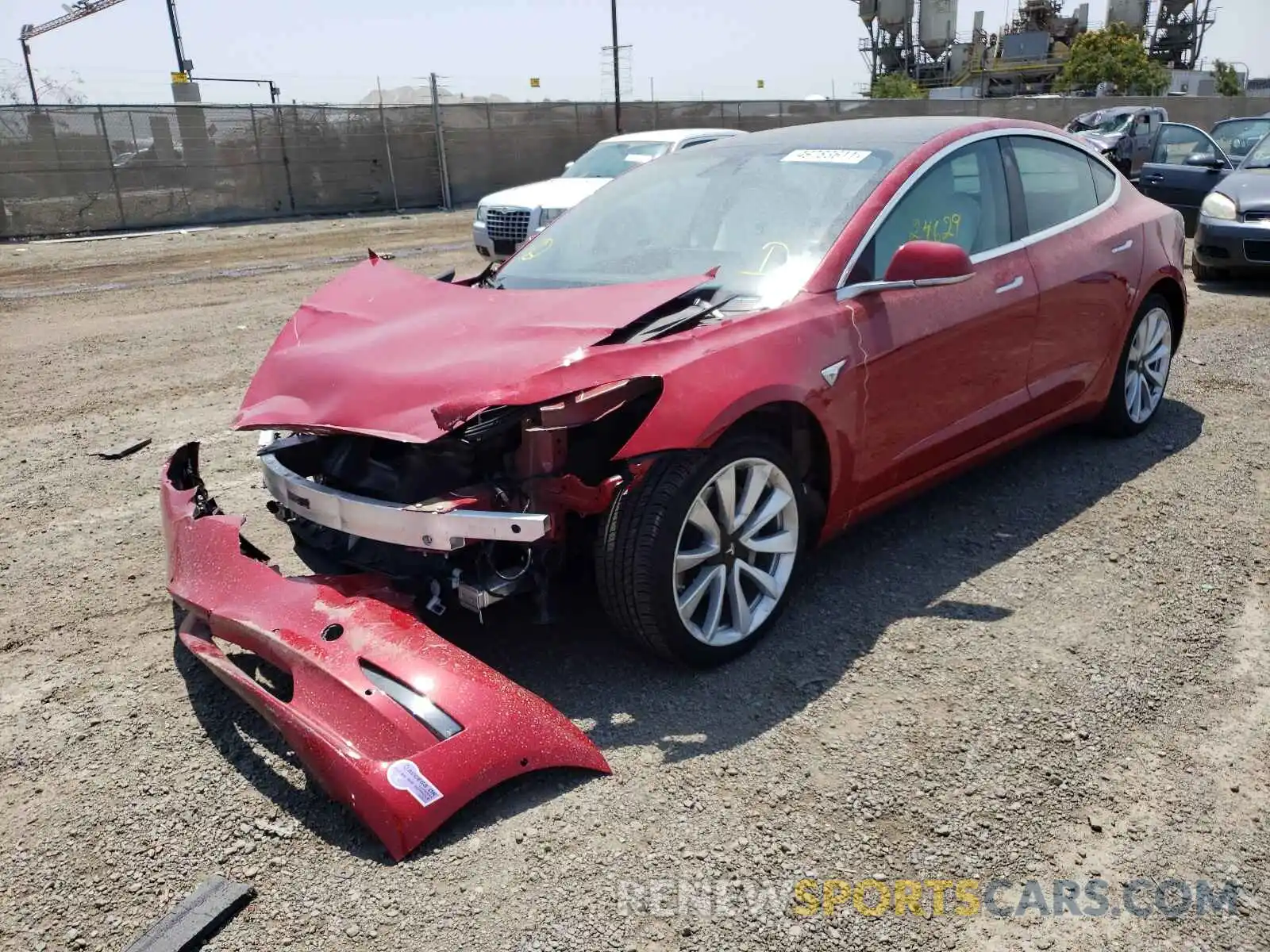 2 Photograph of a damaged car 5YJ3E1EA9KF363066 TESLA MODEL 3 2019