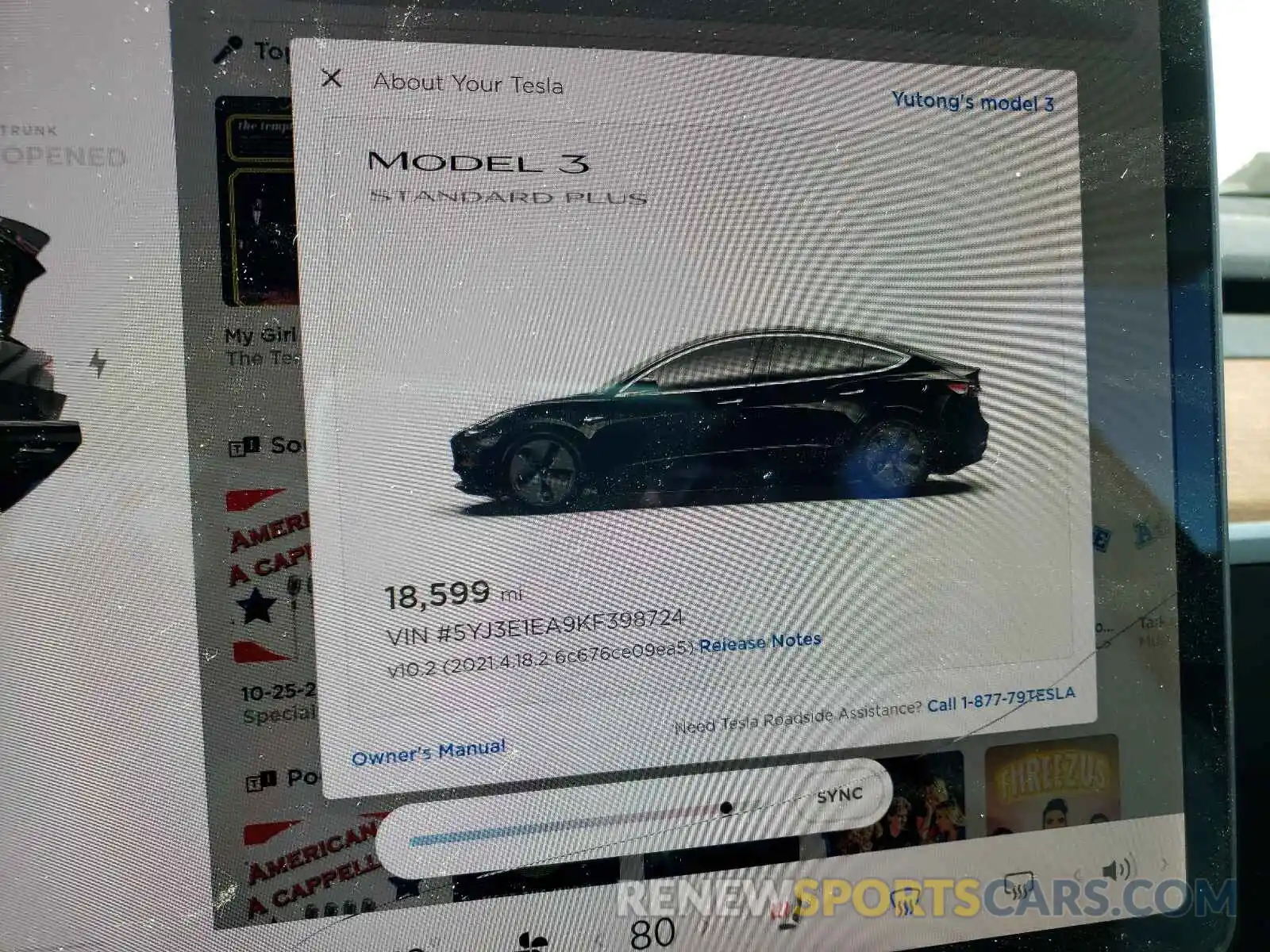 8 Photograph of a damaged car 5YJ3E1EA9KF398724 TESLA MODEL 3 2019