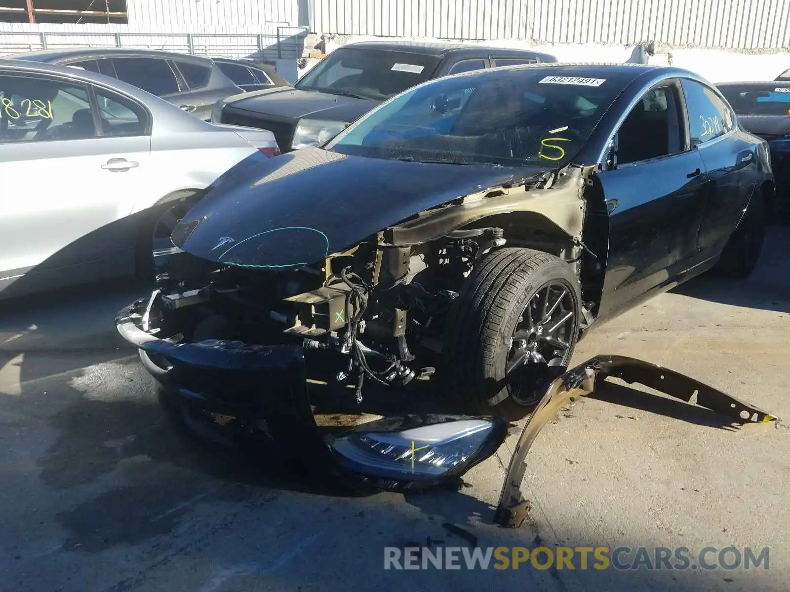 2 Photograph of a damaged car 5YJ3E1EA9KF399890 TESLA MODEL 3 2019