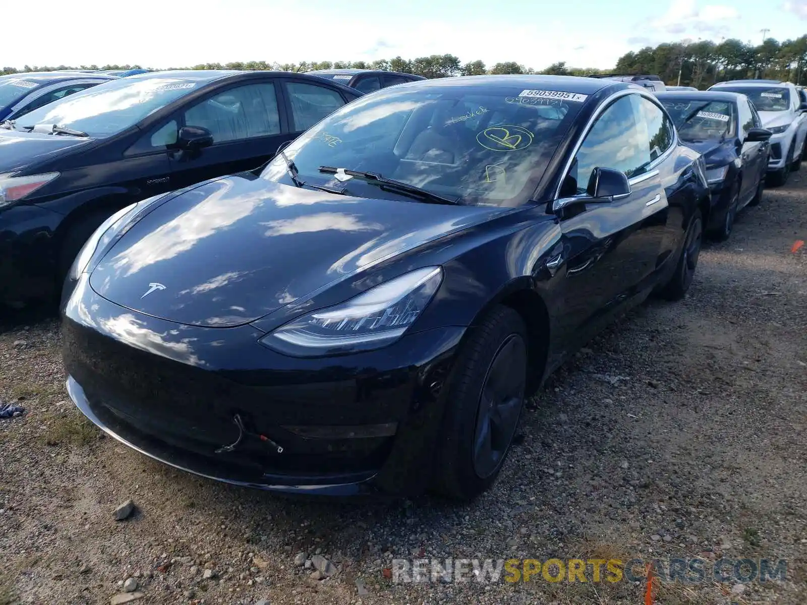 2 Photograph of a damaged car 5YJ3E1EA9KF399954 TESLA MODEL 3 2019