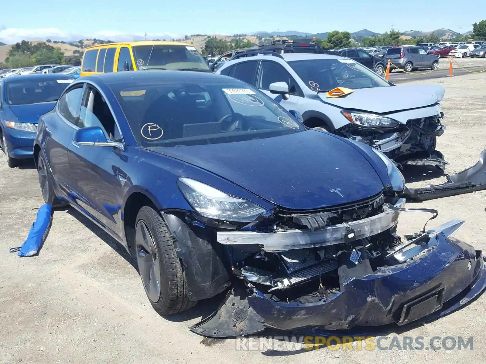 1 Photograph of a damaged car 5YJ3E1EA9KF400858 TESLA MODEL 3 2019