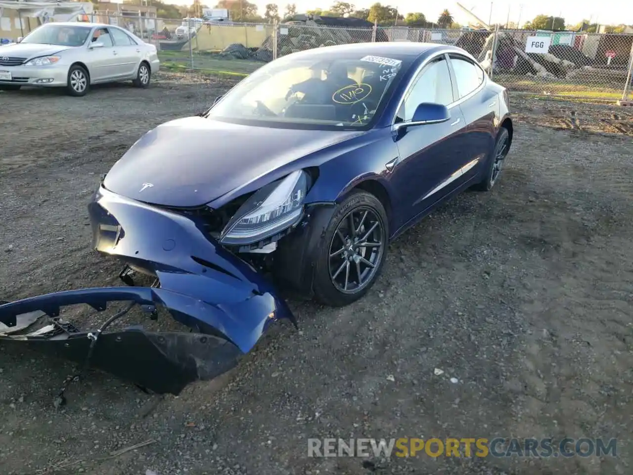 2 Photograph of a damaged car 5YJ3E1EA9KF401055 TESLA MODEL 3 2019