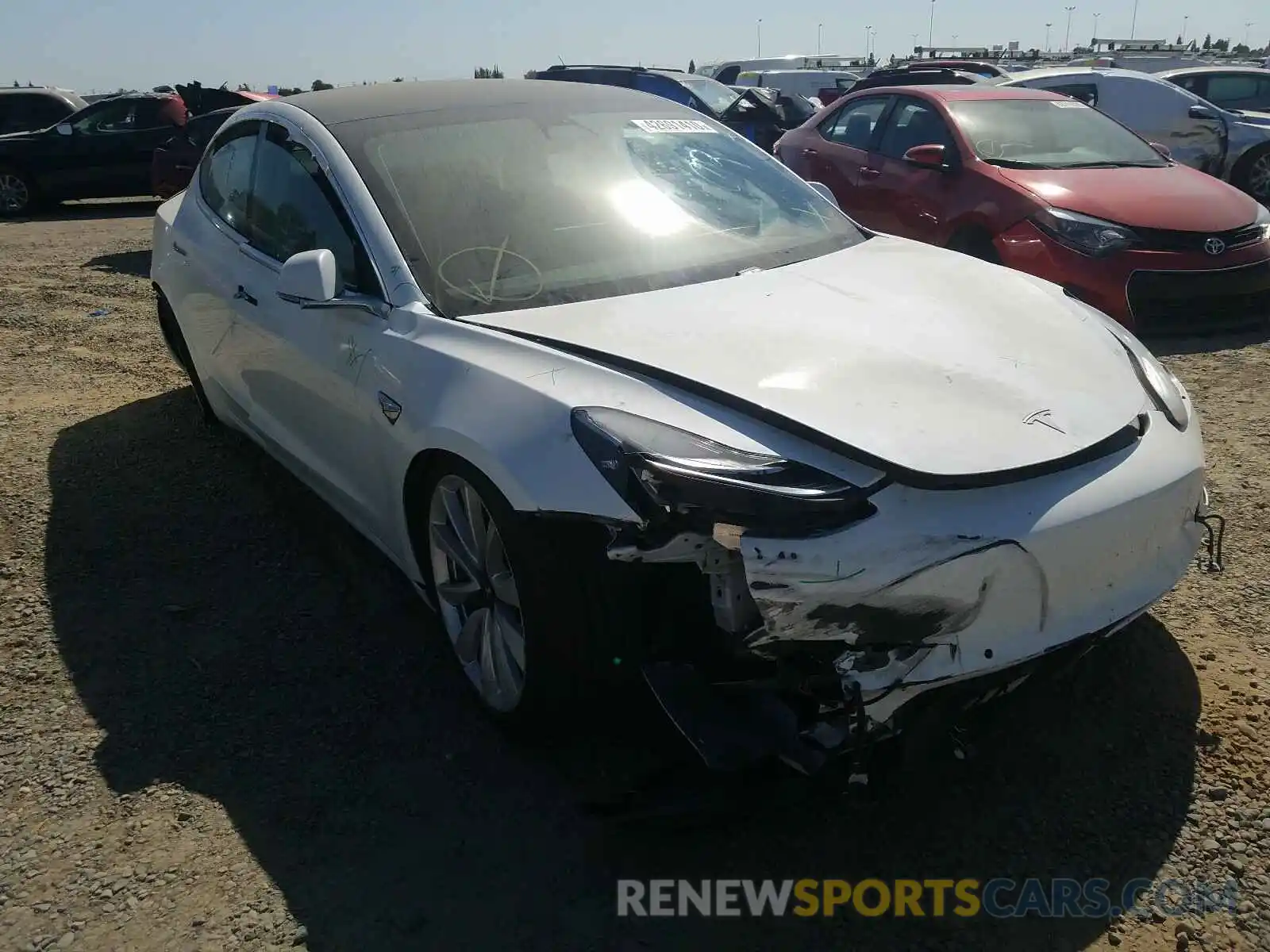 1 Photograph of a damaged car 5YJ3E1EA9KF402318 TESLA MODEL 3 2019