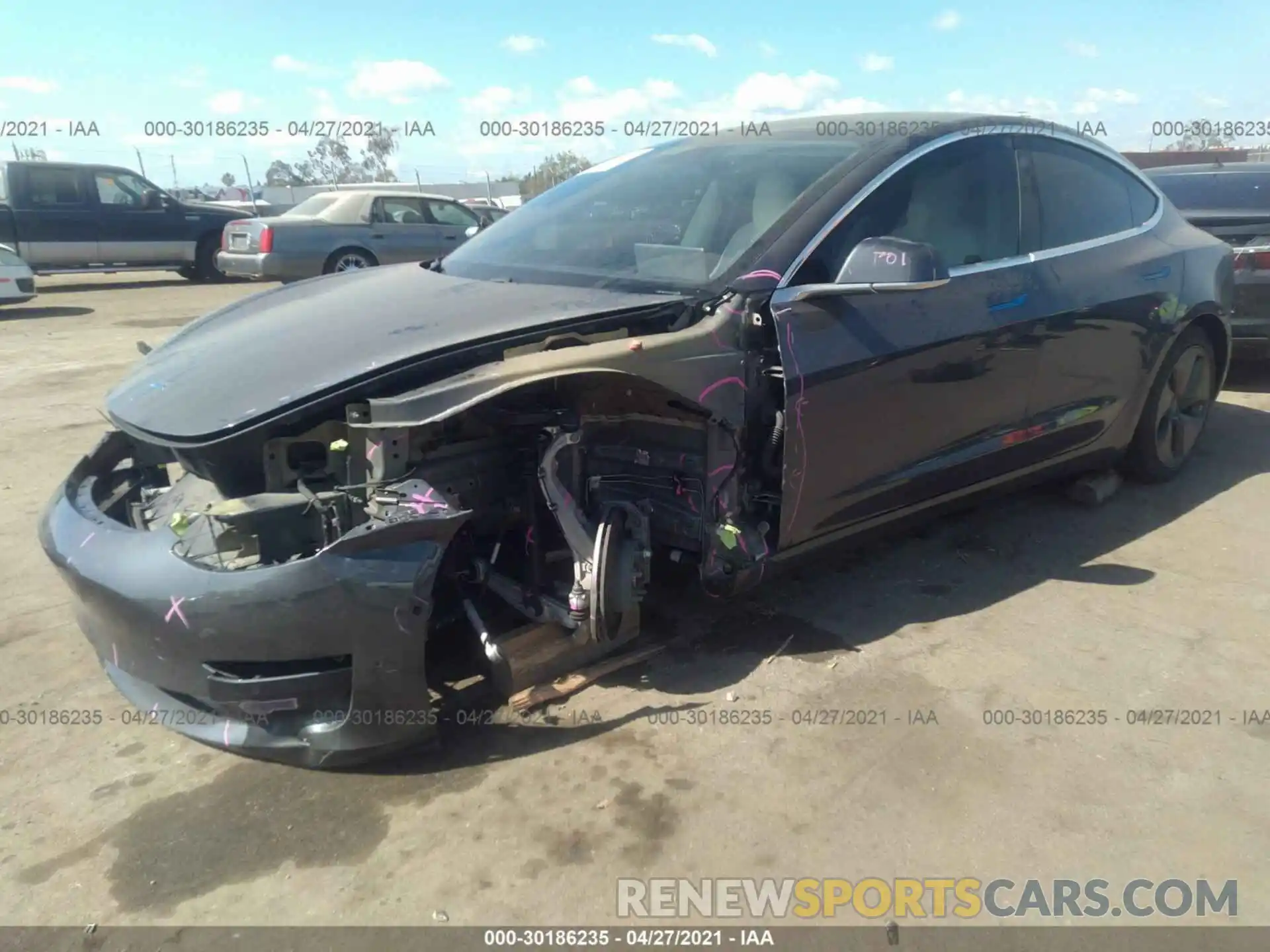 2 Photograph of a damaged car 5YJ3E1EA9KF402917 TESLA MODEL 3 2019