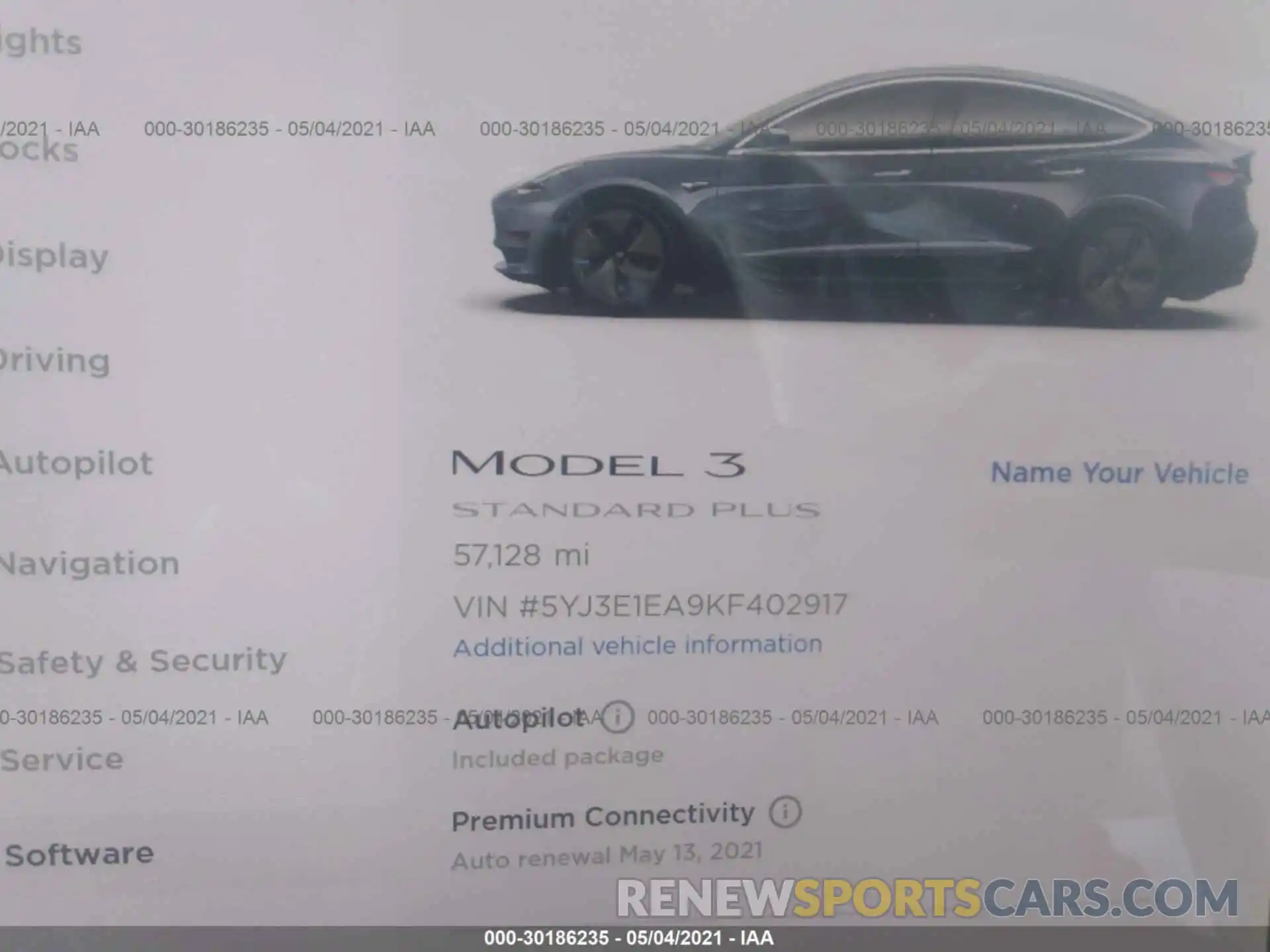 7 Photograph of a damaged car 5YJ3E1EA9KF402917 TESLA MODEL 3 2019