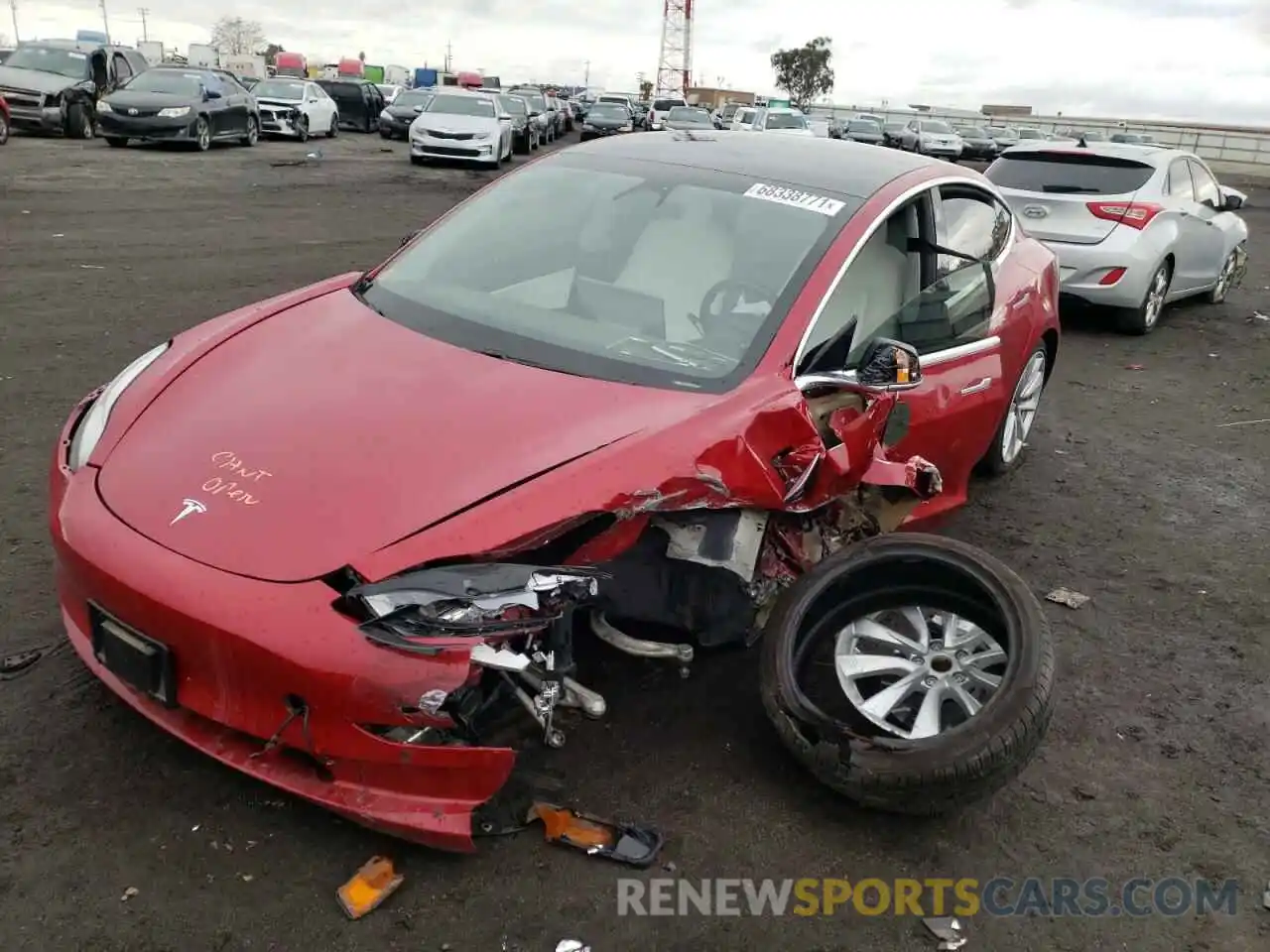 2 Photograph of a damaged car 5YJ3E1EA9KF417868 TESLA MODEL 3 2019