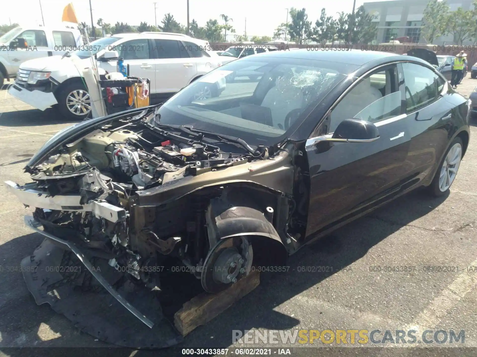 2 Photograph of a damaged car 5YJ3E1EA9KF445153 TESLA MODEL 3 2019