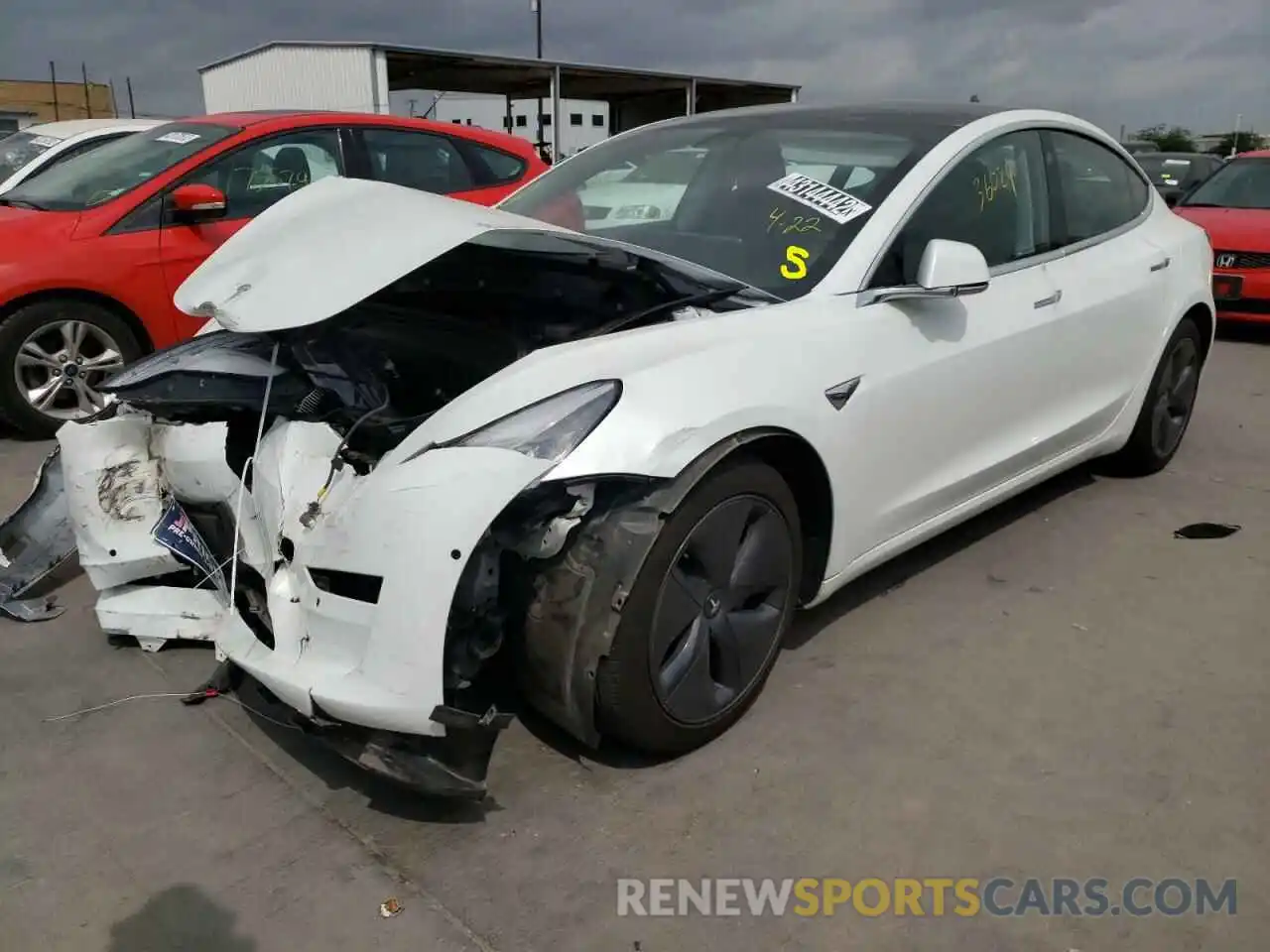 2 Photograph of a damaged car 5YJ3E1EA9KF466830 TESLA MODEL 3 2019