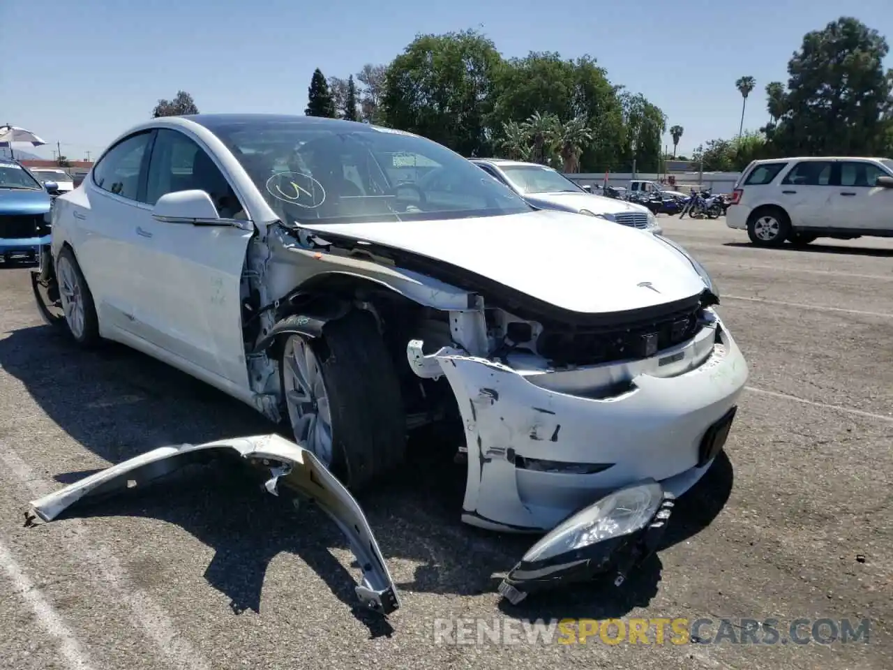 1 Photograph of a damaged car 5YJ3E1EA9KF472496 TESLA MODEL 3 2019