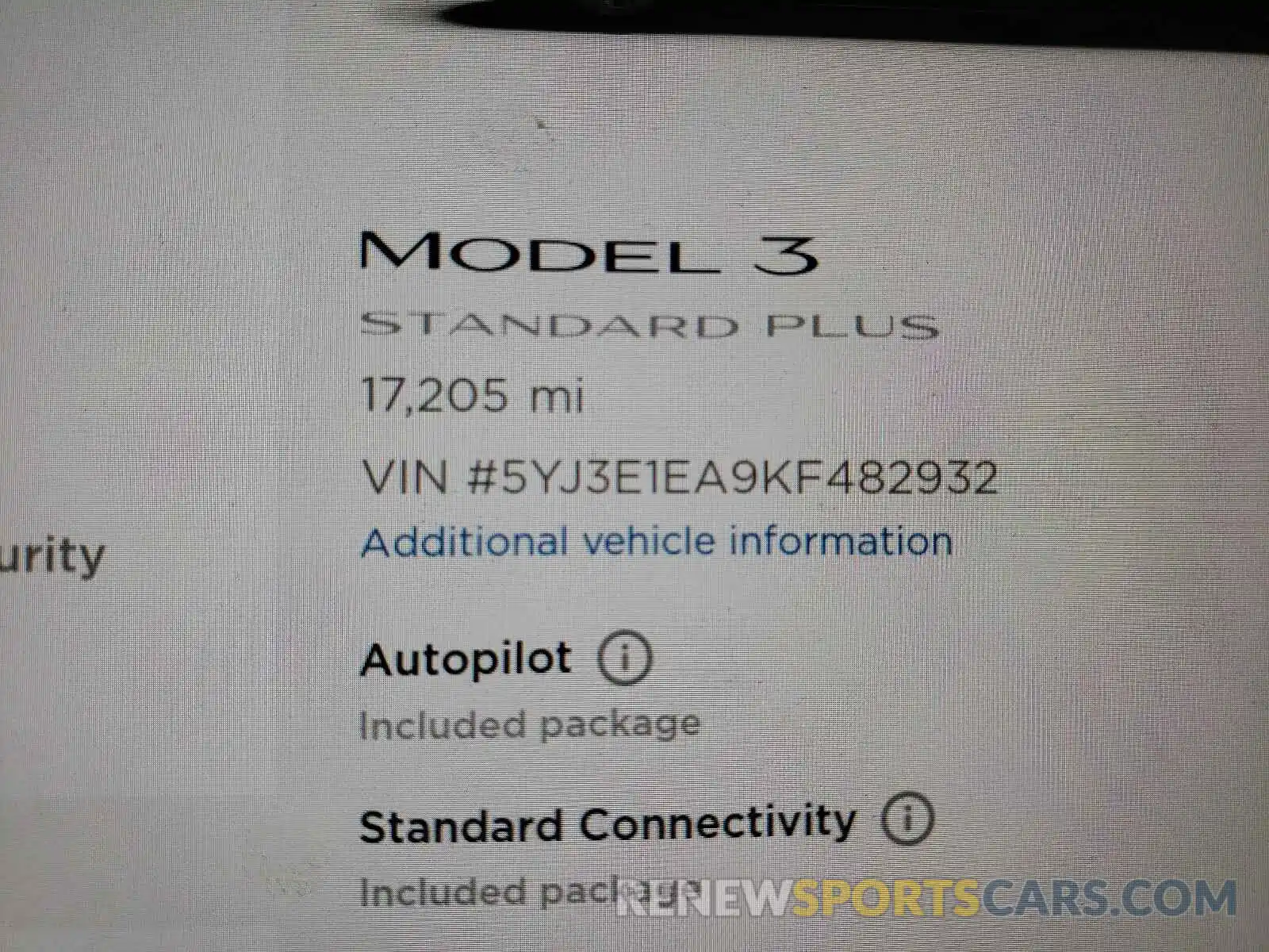 8 Фотография поврежденного автомобиля 5YJ3E1EA9KF482932 TESLA MODEL 3 2019