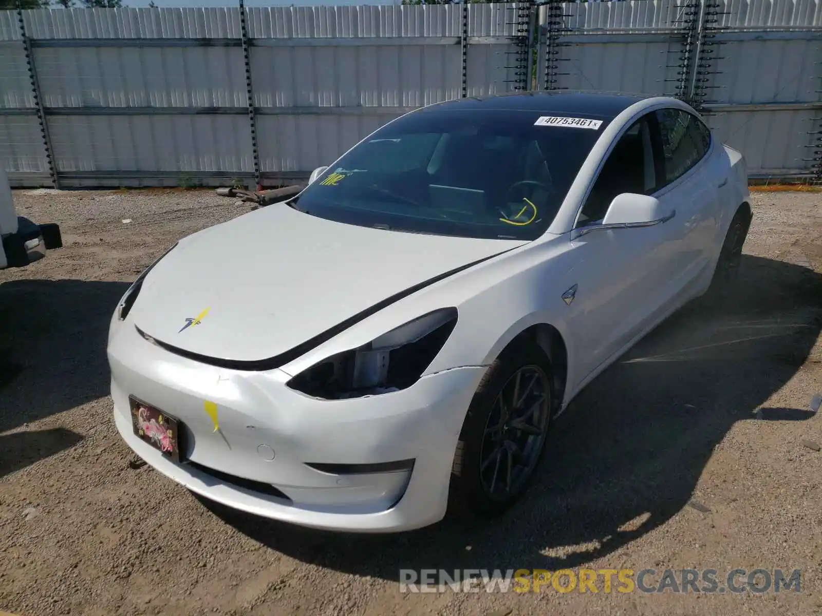 2 Photograph of a damaged car 5YJ3E1EA9KF484258 TESLA MODEL 3 2019