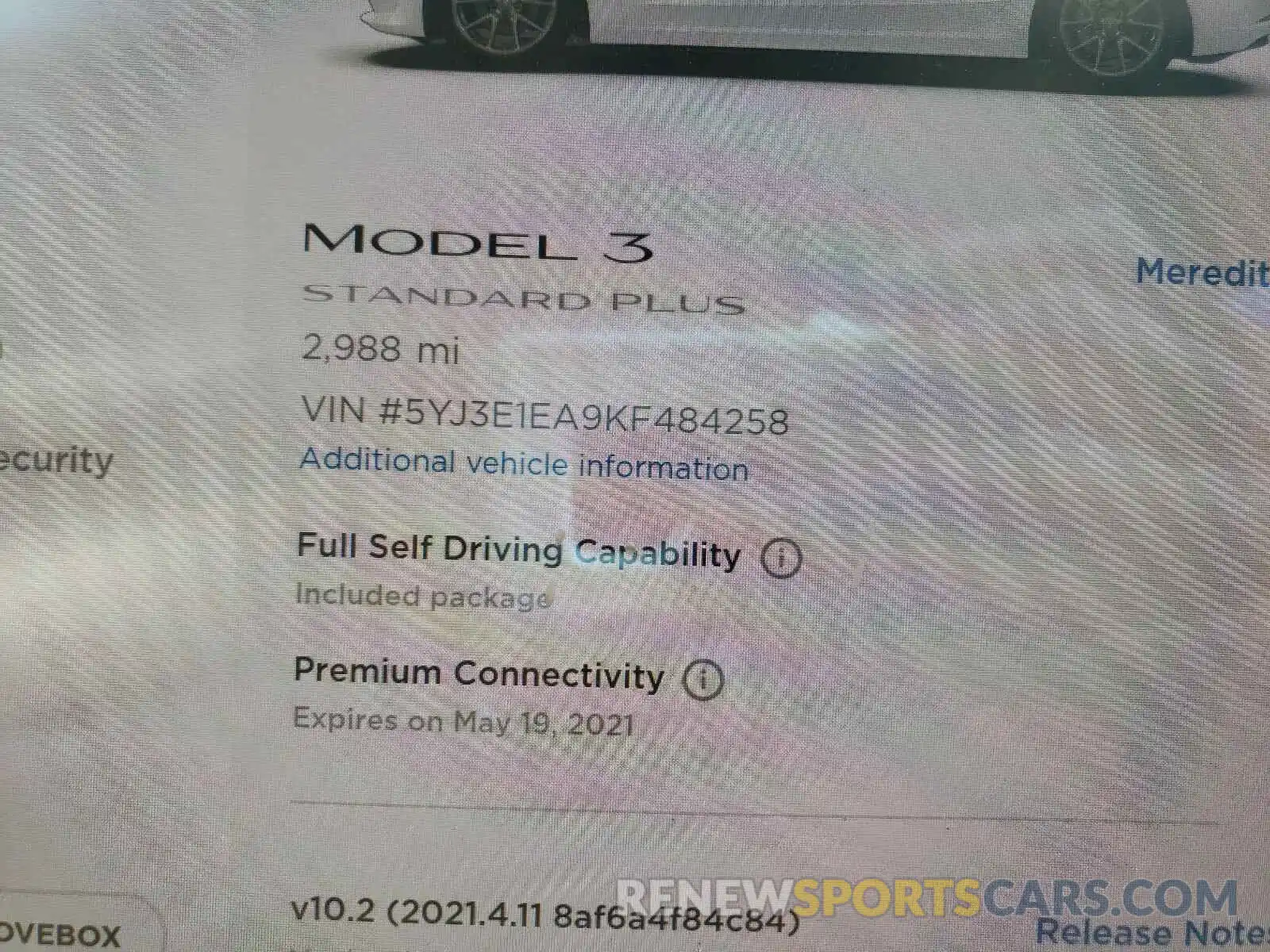 8 Photograph of a damaged car 5YJ3E1EA9KF484258 TESLA MODEL 3 2019