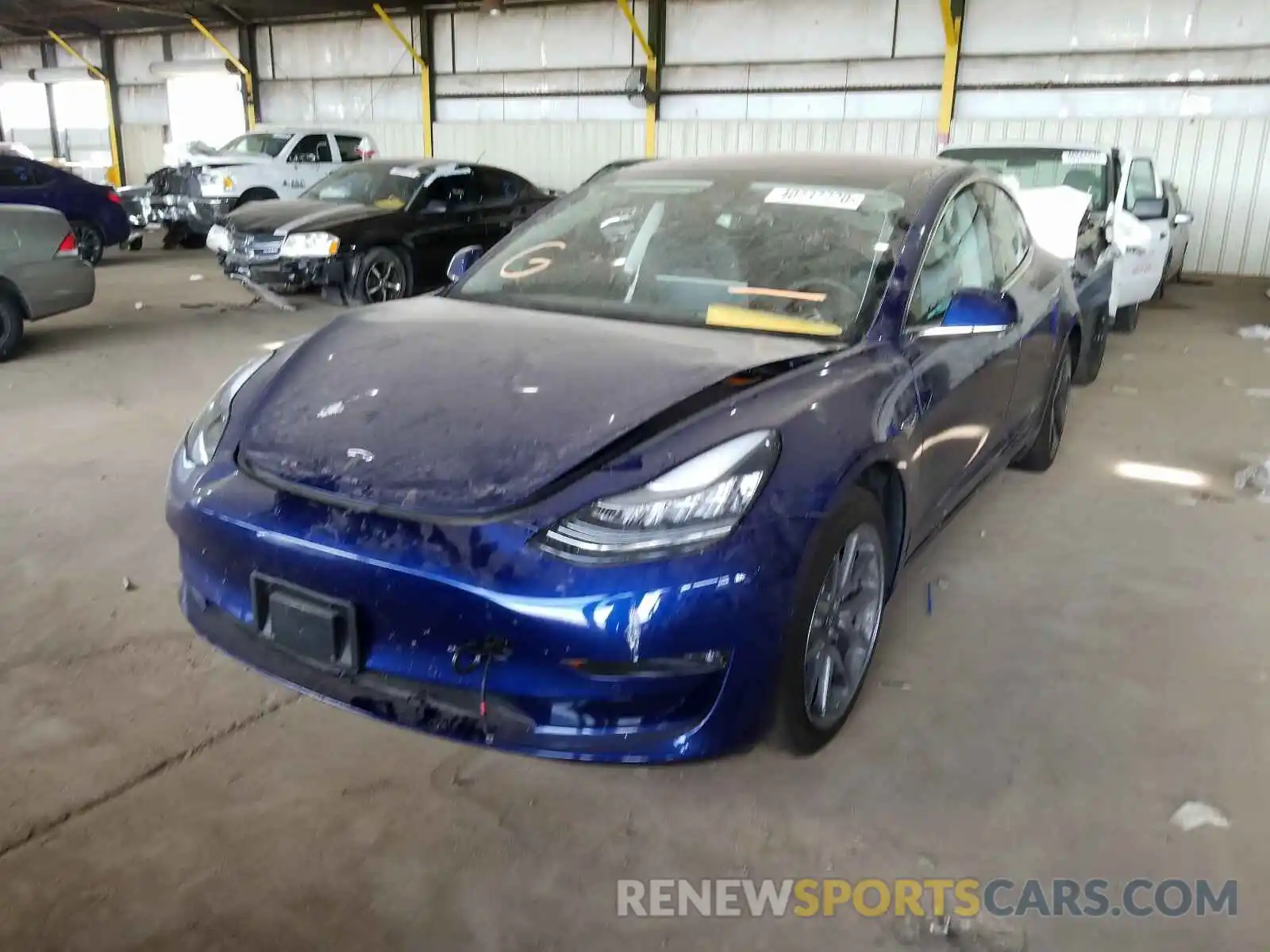 2 Photograph of a damaged car 5YJ3E1EAXKF190464 TESLA MODEL 3 2019