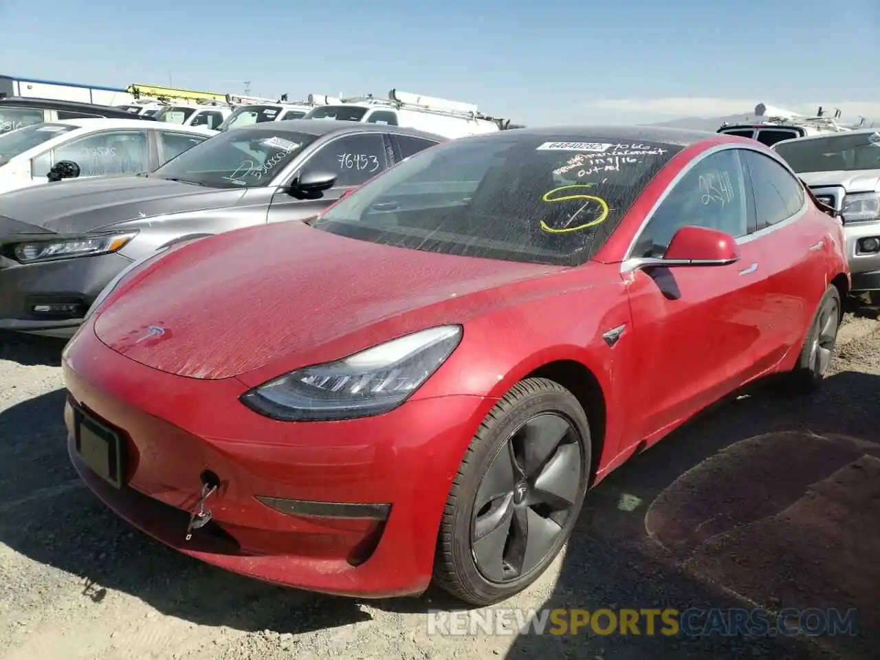 2 Photograph of a damaged car 5YJ3E1EAXKF190741 TESLA MODEL 3 2019