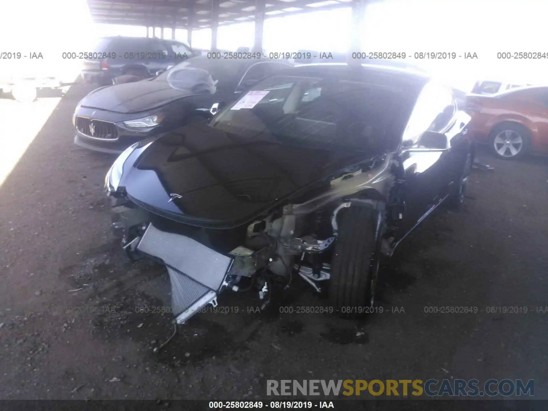 2 Photograph of a damaged car 5YJ3E1EAXKF193042 TESLA MODEL 3 2019