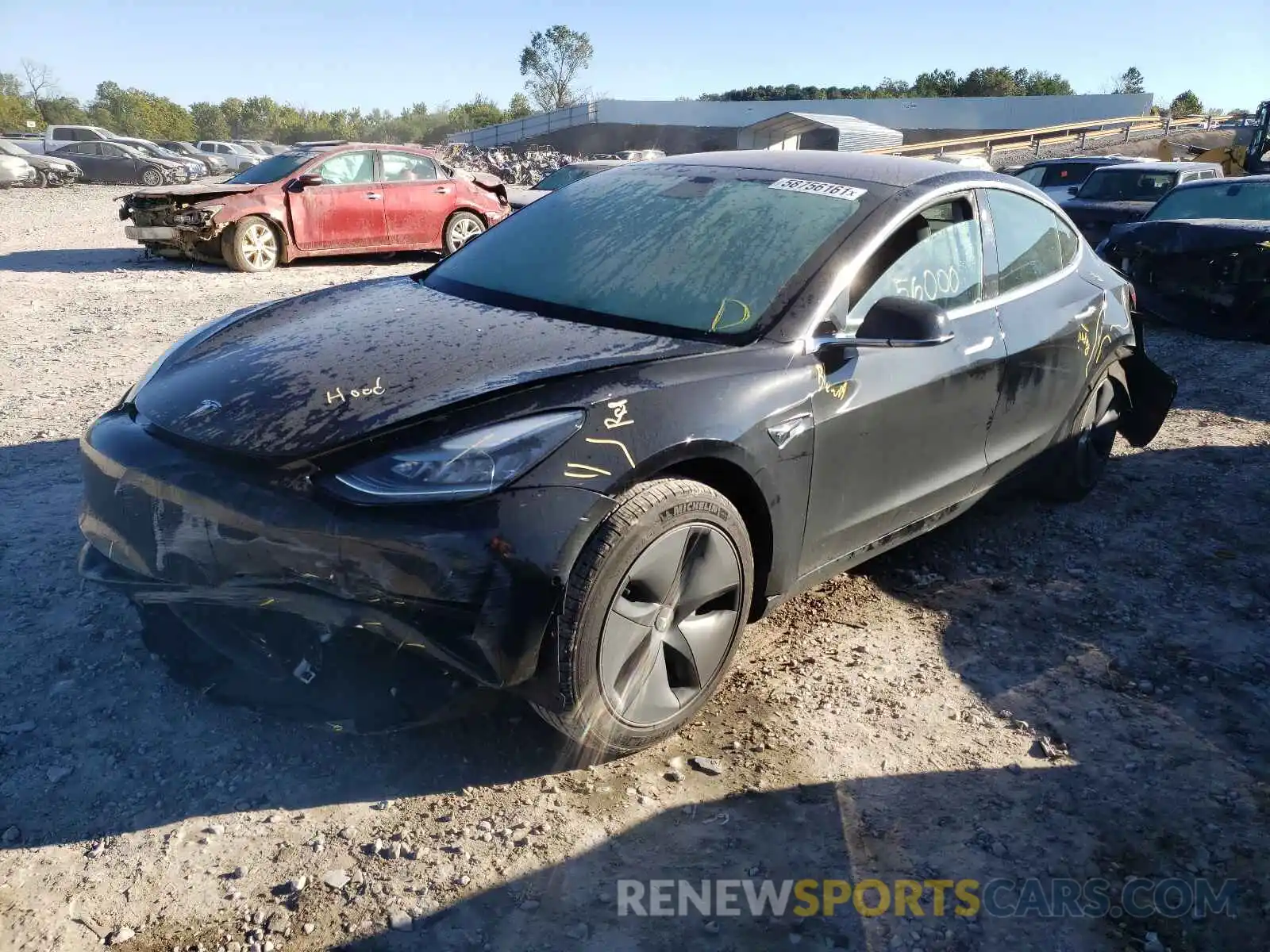 2 Photograph of a damaged car 5YJ3E1EAXKF296364 TESLA MODEL 3 2019