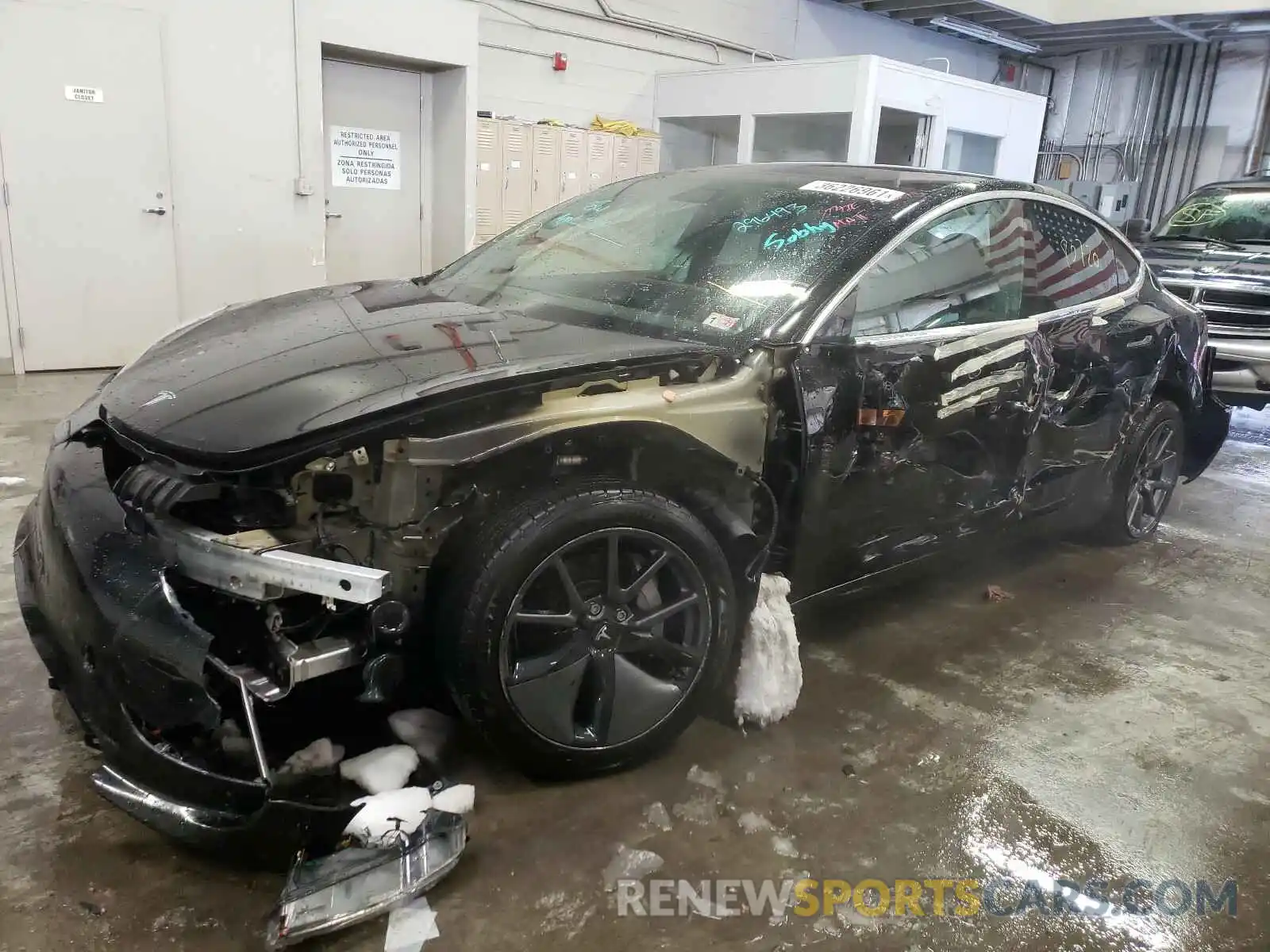 2 Photograph of a damaged car 5YJ3E1EAXKF296493 TESLA MODEL 3 2019