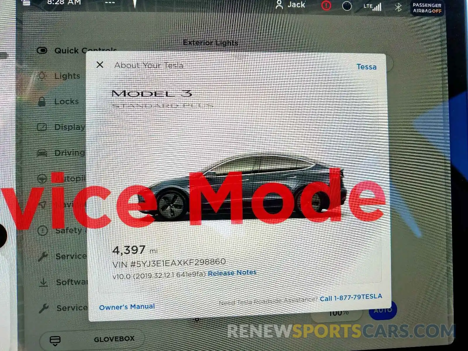 8 Photograph of a damaged car 5YJ3E1EAXKF298860 TESLA MODEL 3 2019