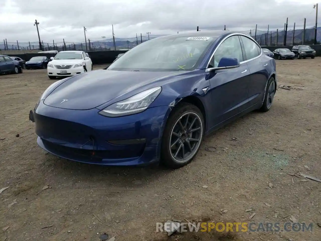 2 Photograph of a damaged car 5YJ3E1EAXKF299698 TESLA MODEL 3 2019