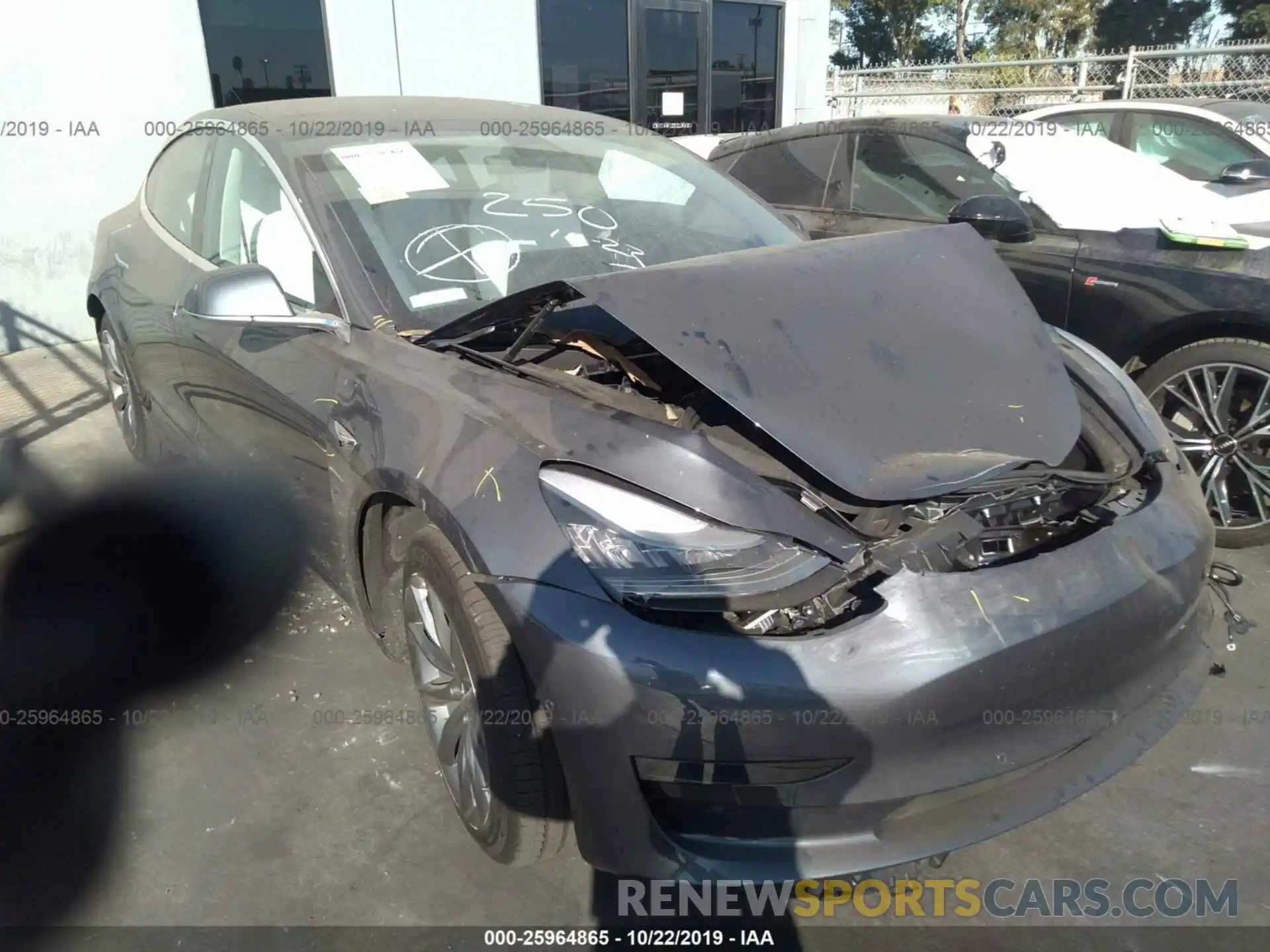 1 Photograph of a damaged car 5YJ3E1EAXKF302163 TESLA MODEL 3 2019