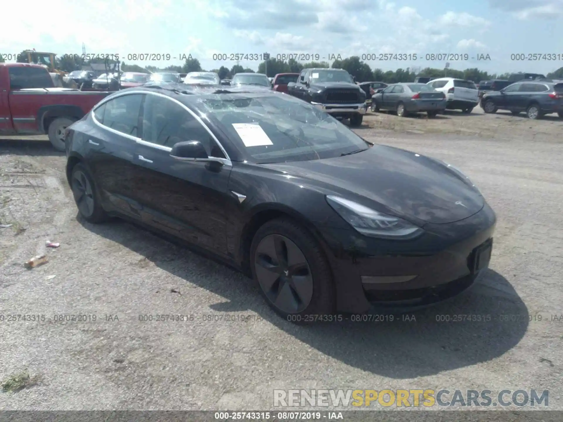 1 Photograph of a damaged car 5YJ3E1EAXKF304558 TESLA MODEL 3 2019