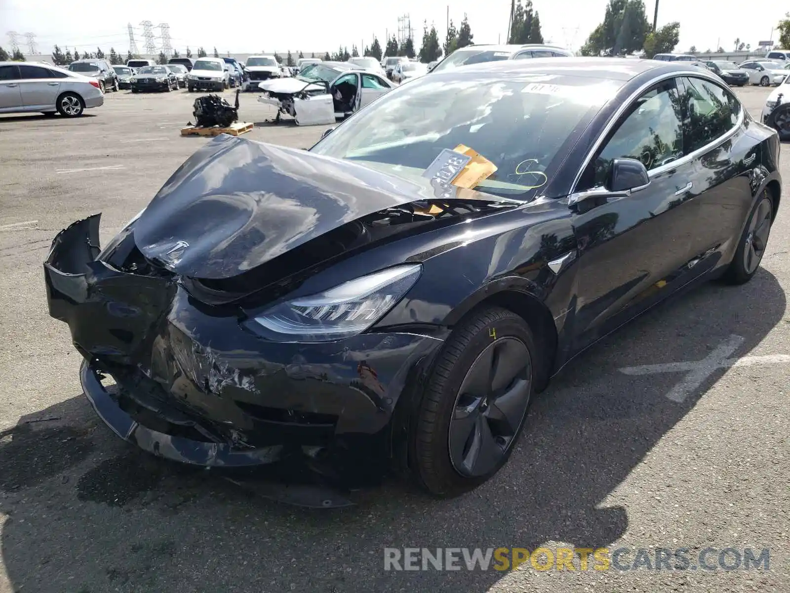 2 Photograph of a damaged car 5YJ3E1EAXKF304804 TESLA MODEL 3 2019