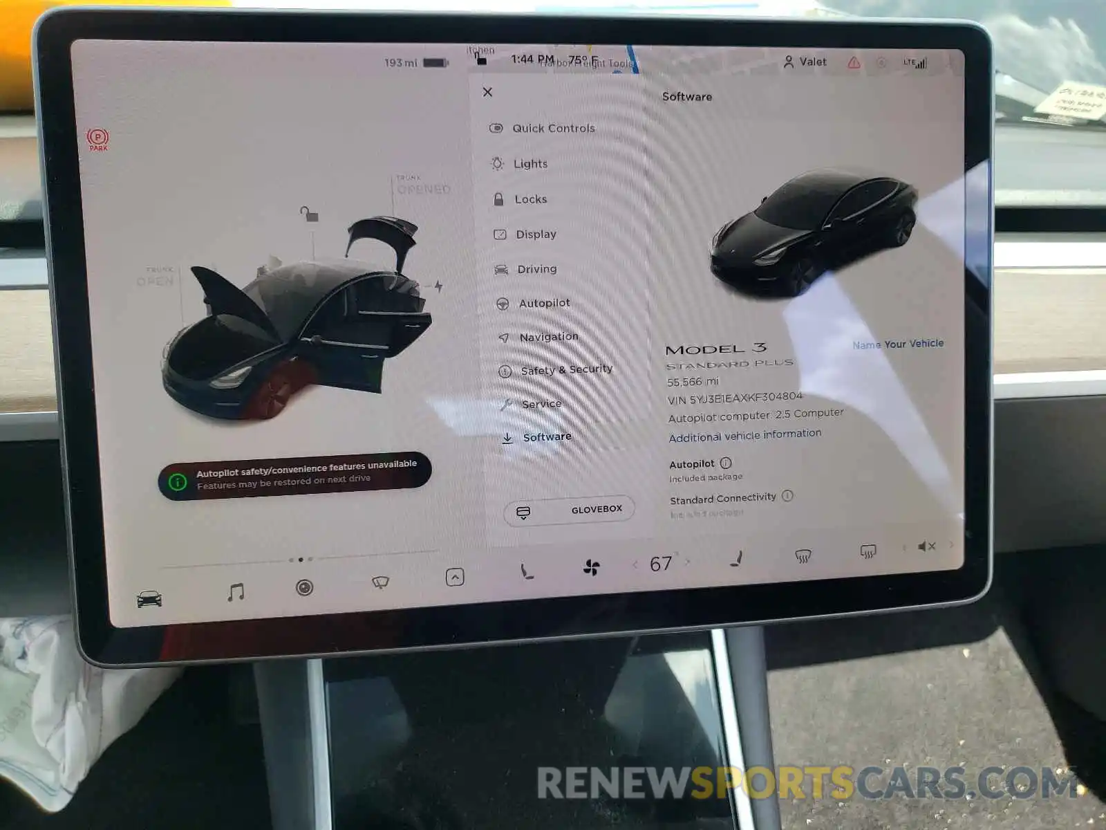 8 Photograph of a damaged car 5YJ3E1EAXKF304804 TESLA MODEL 3 2019