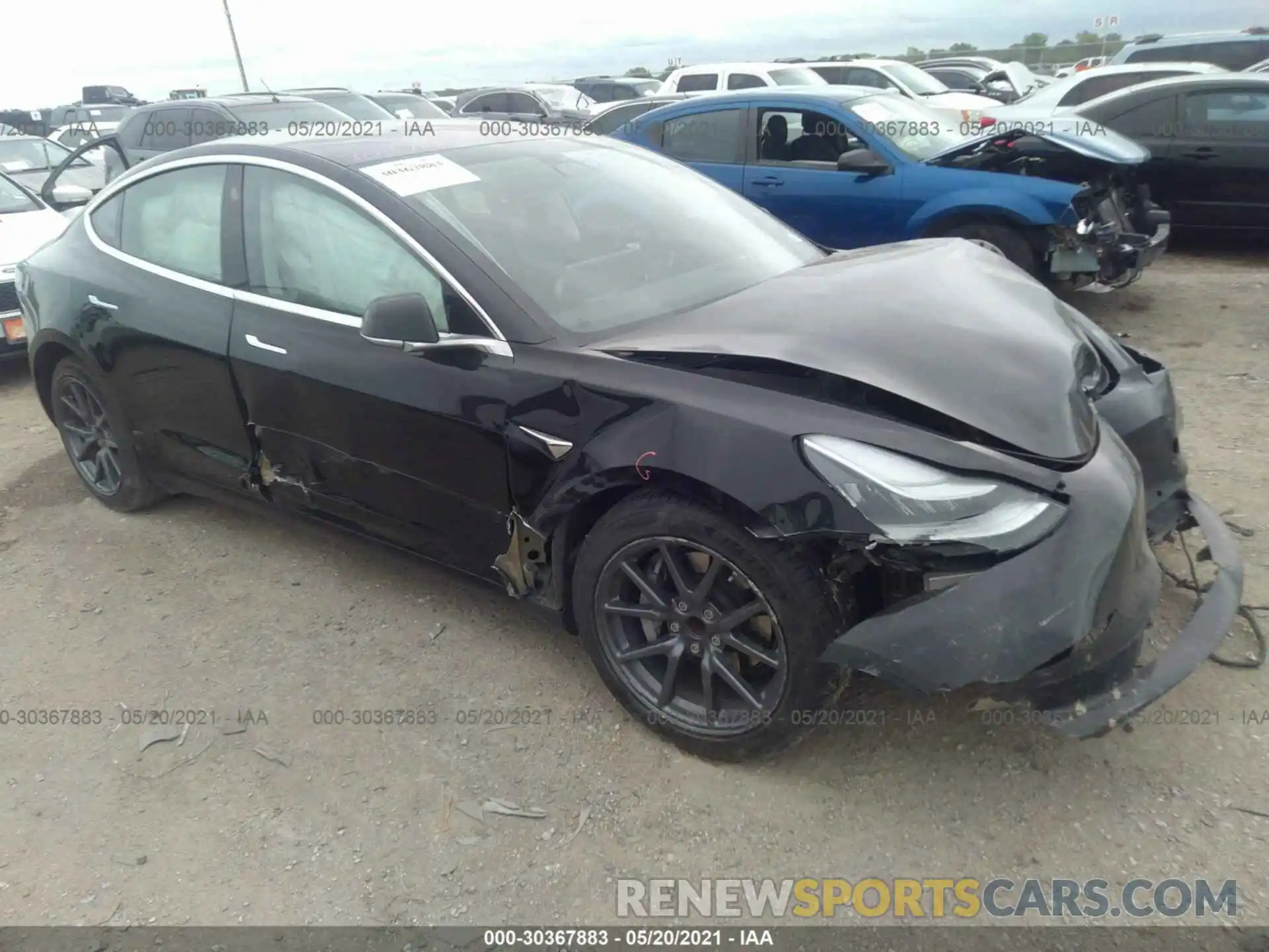 1 Photograph of a damaged car 5YJ3E1EAXKF305225 TESLA MODEL 3 2019