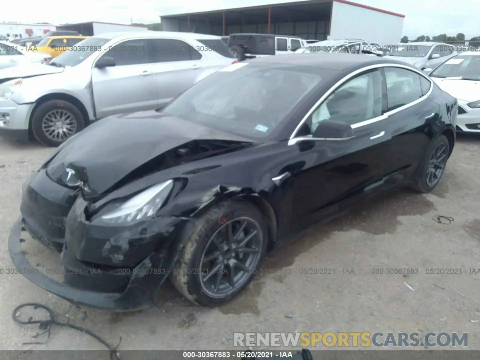 2 Photograph of a damaged car 5YJ3E1EAXKF305225 TESLA MODEL 3 2019