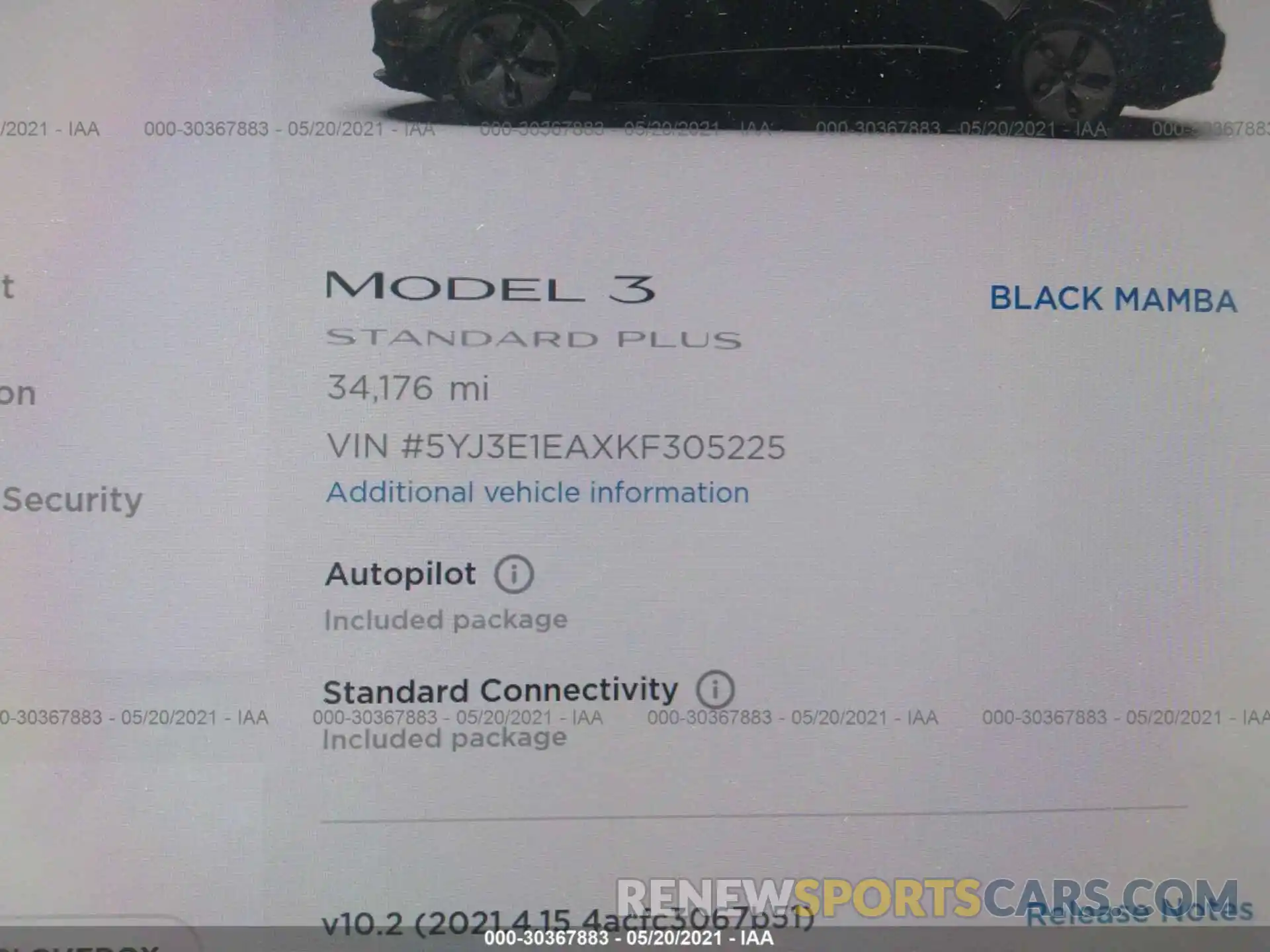 7 Фотография поврежденного автомобиля 5YJ3E1EAXKF305225 TESLA MODEL 3 2019