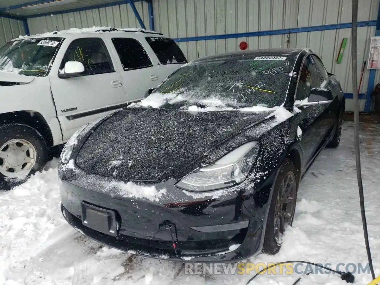 2 Photograph of a damaged car 5YJ3E1EAXKF306309 TESLA MODEL 3 2019