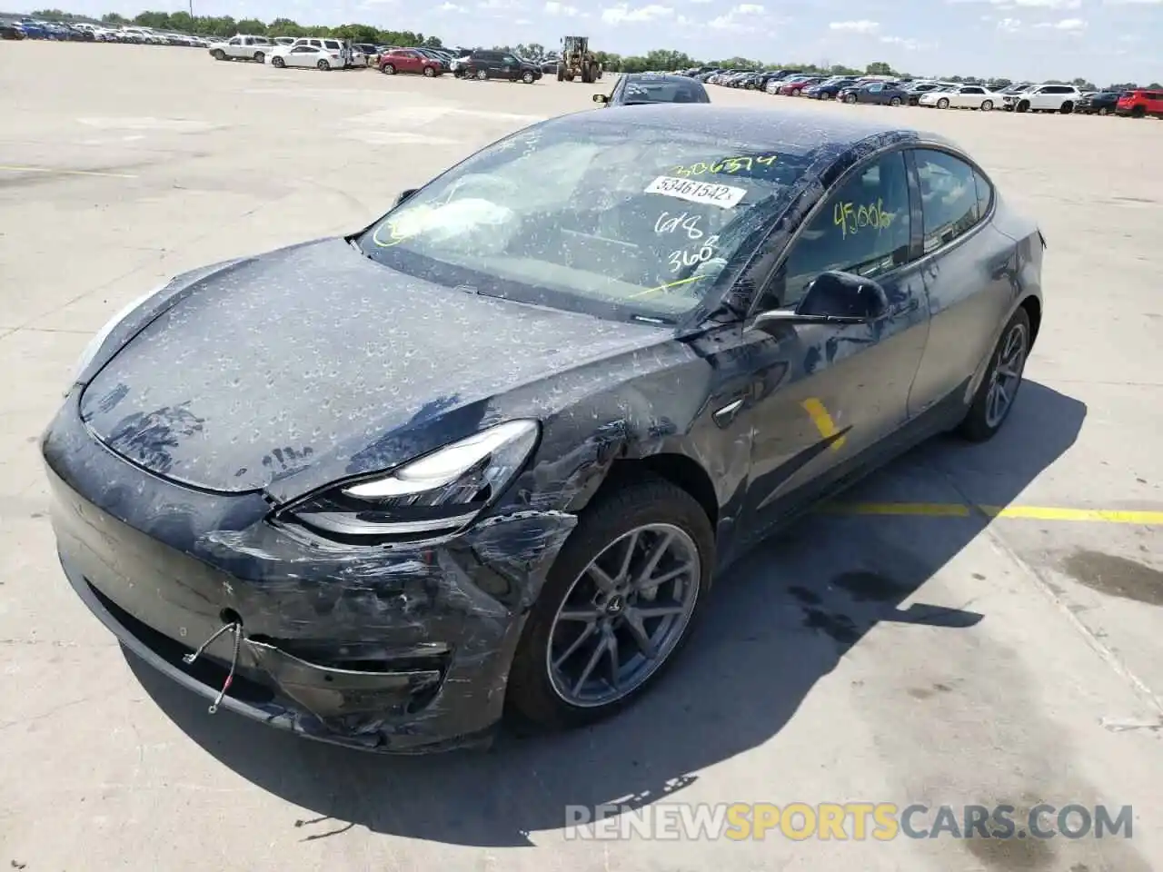 2 Photograph of a damaged car 5YJ3E1EAXKF306374 TESLA MODEL 3 2019