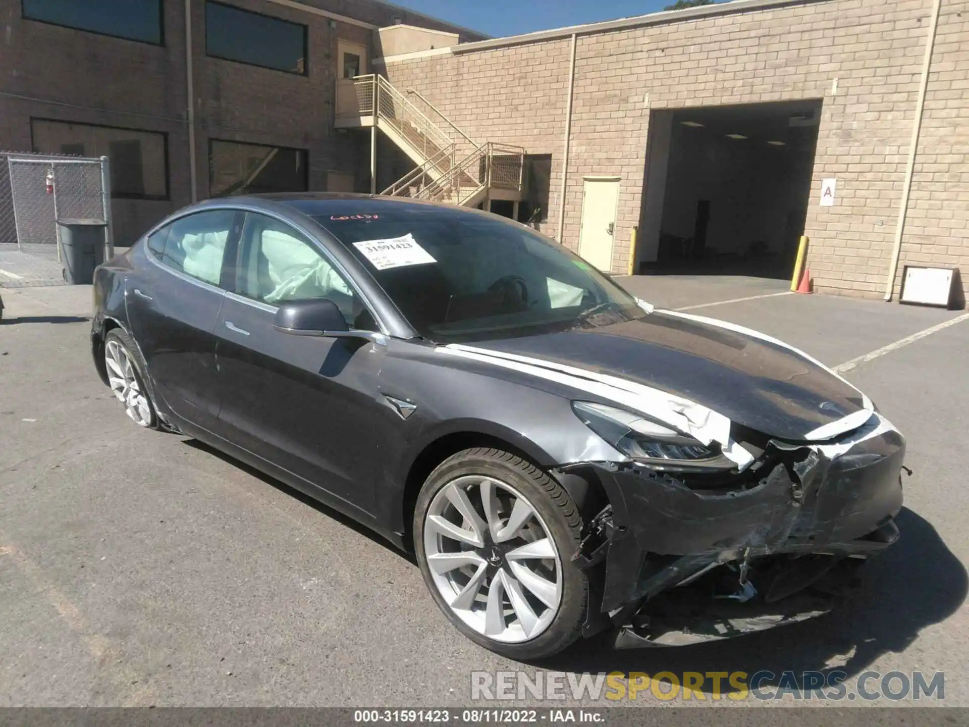 1 Photograph of a damaged car 5YJ3E1EAXKF314345 TESLA MODEL 3 2019