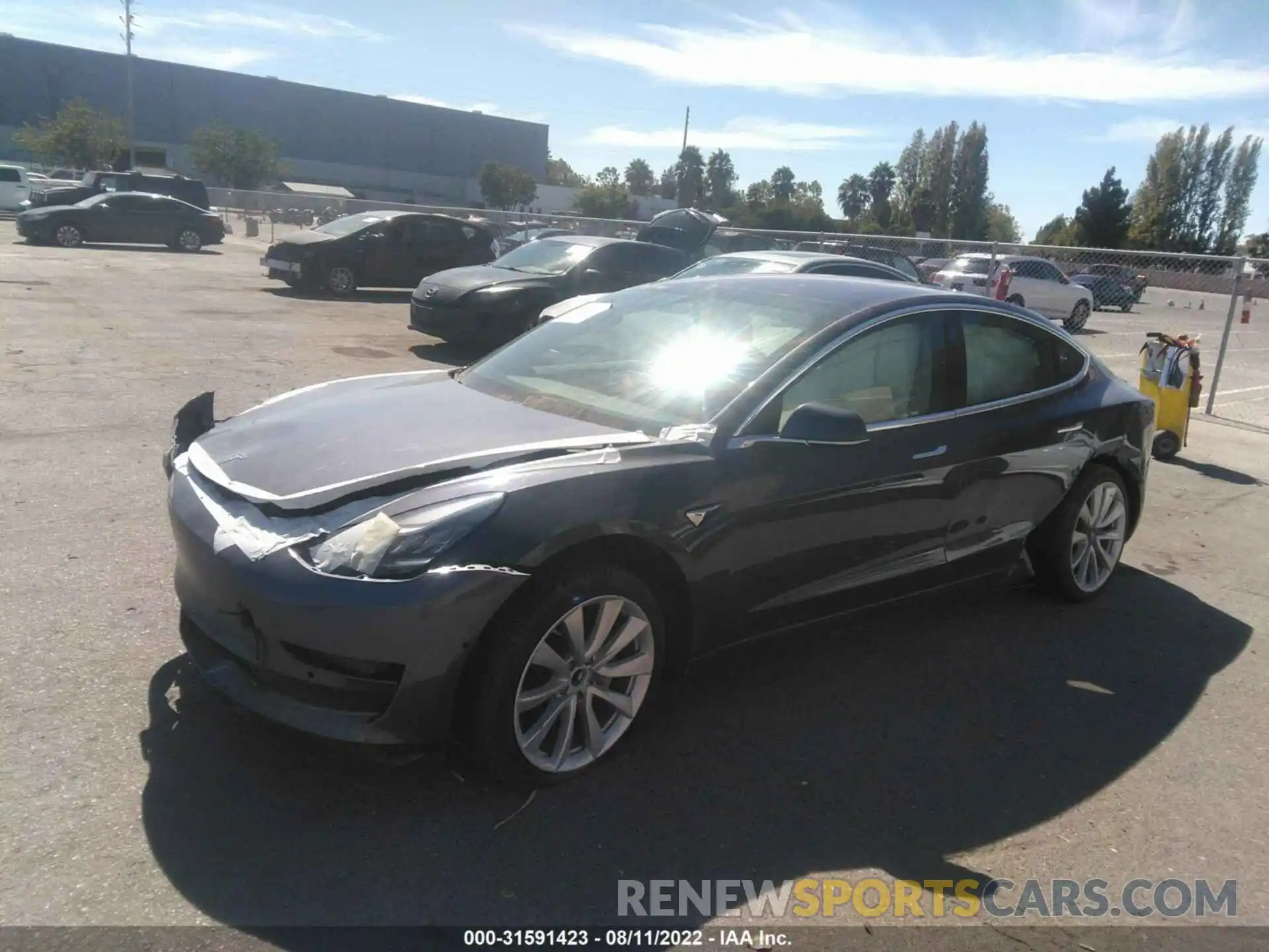 2 Photograph of a damaged car 5YJ3E1EAXKF314345 TESLA MODEL 3 2019