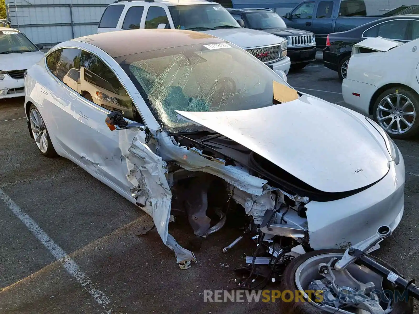 1 Photograph of a damaged car 5YJ3E1EAXKF315107 TESLA MODEL 3 2019