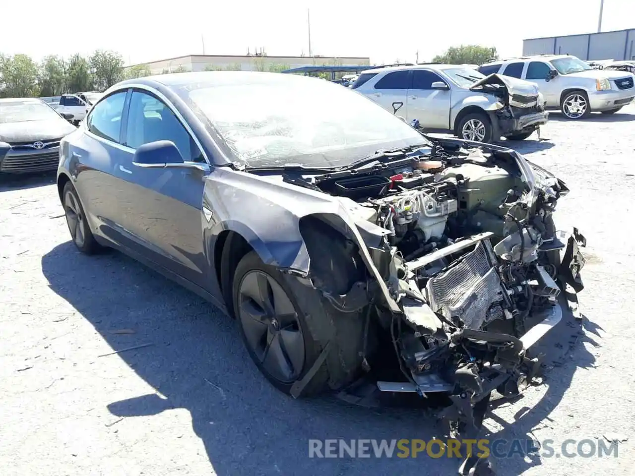 1 Photograph of a damaged car 5YJ3E1EAXKF317178 TESLA MODEL 3 2019