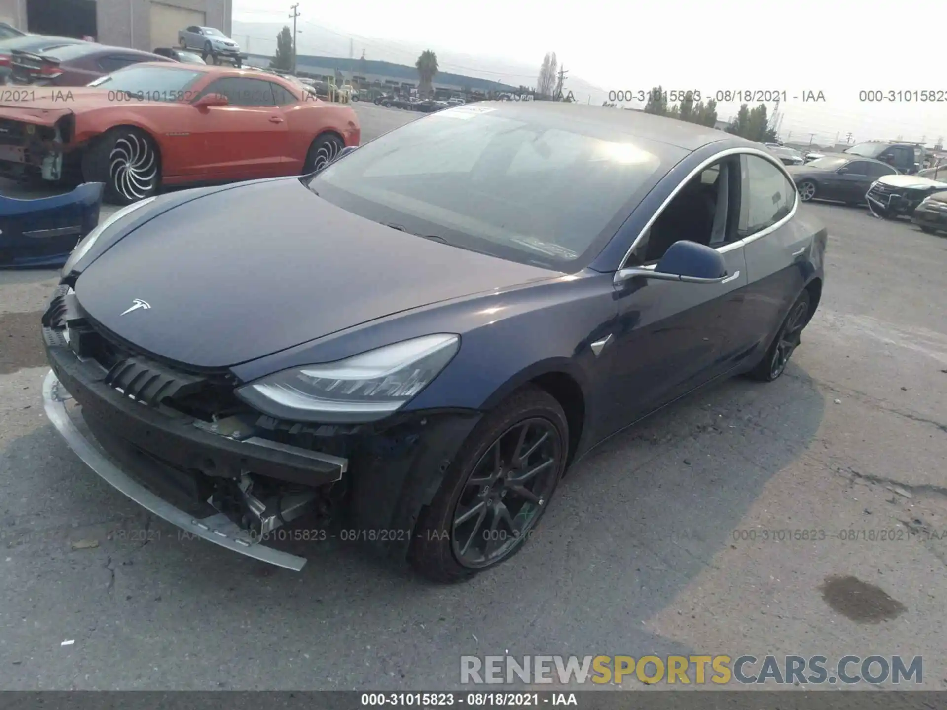 2 Photograph of a damaged car 5YJ3E1EAXKF317357 TESLA MODEL 3 2019