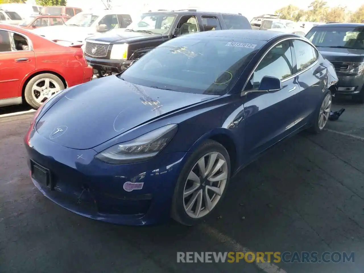 2 Фотография поврежденного автомобиля 5YJ3E1EAXKF317777 TESLA MODEL 3 2019