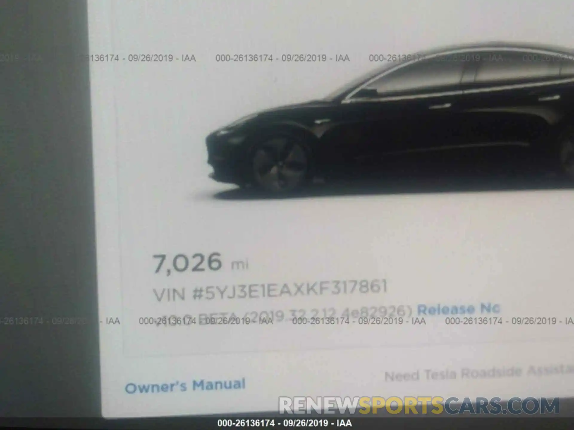 7 Фотография поврежденного автомобиля 5YJ3E1EAXKF317861 TESLA MODEL 3 2019