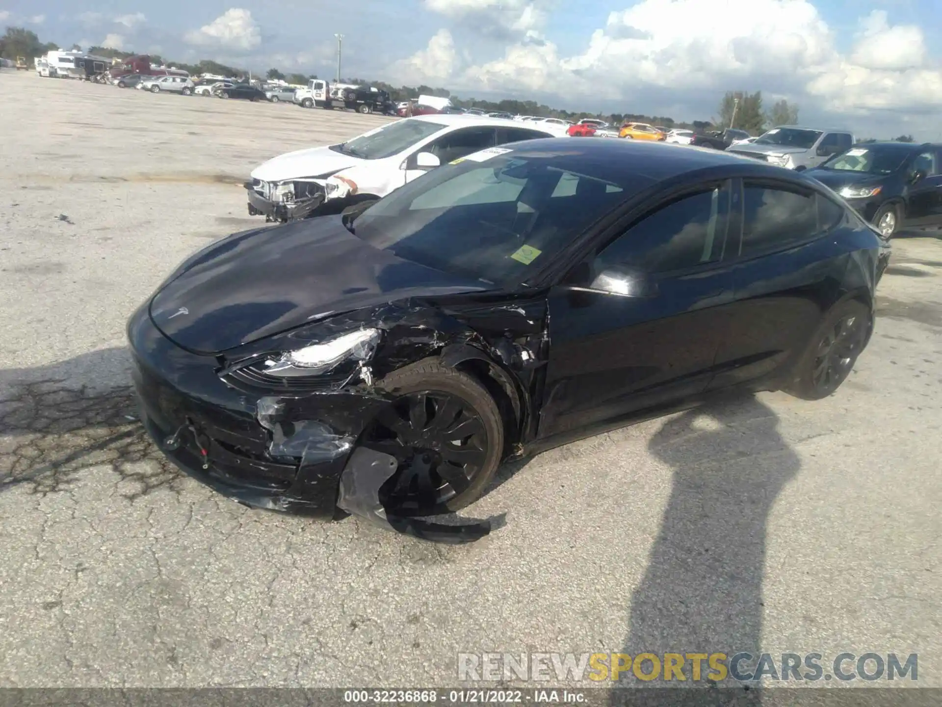 2 Photograph of a damaged car 5YJ3E1EAXKF325331 TESLA MODEL 3 2019