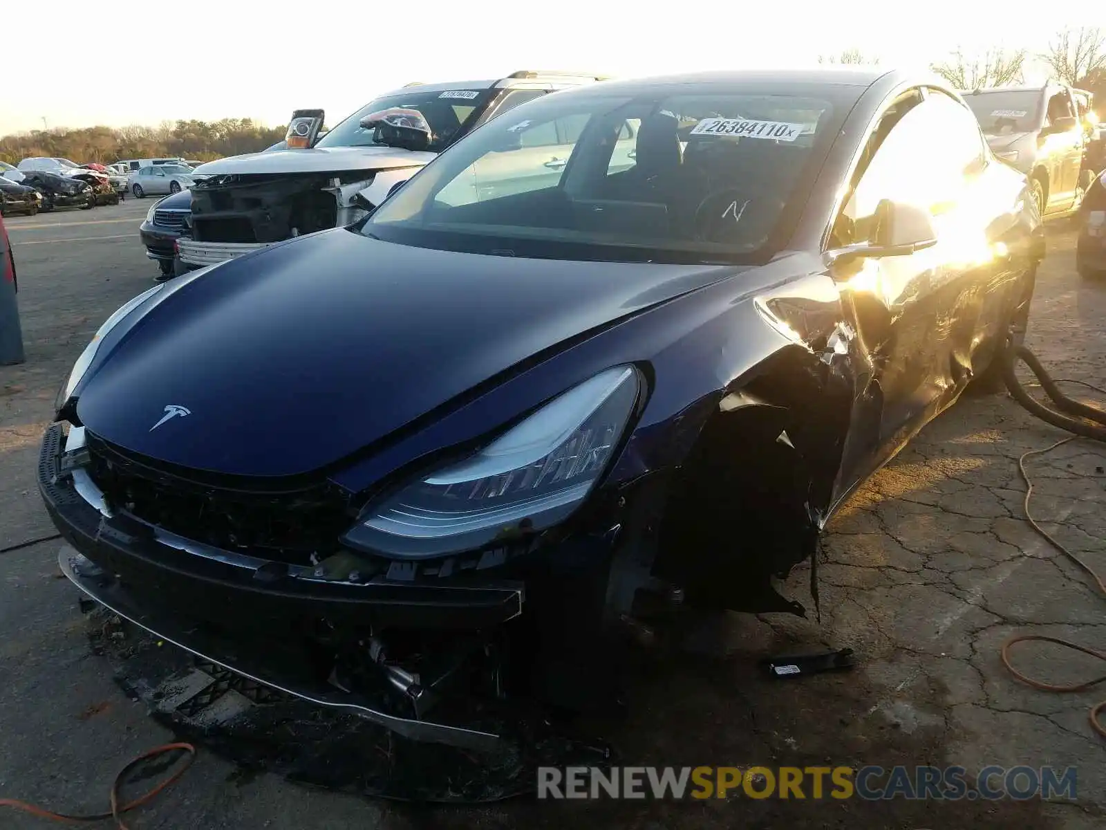 2 Photograph of a damaged car 5YJ3E1EAXKF326219 TESLA MODEL 3 2019