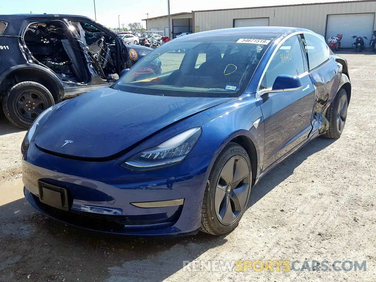 2 Photograph of a damaged car 5YJ3E1EAXKF326334 TESLA MODEL 3 2019