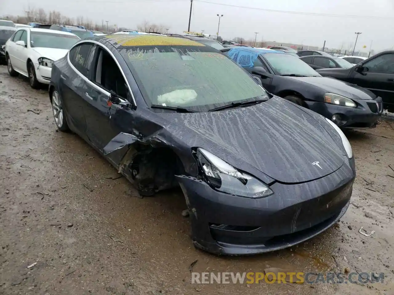 1 Photograph of a damaged car 5YJ3E1EAXKF326785 TESLA MODEL 3 2019