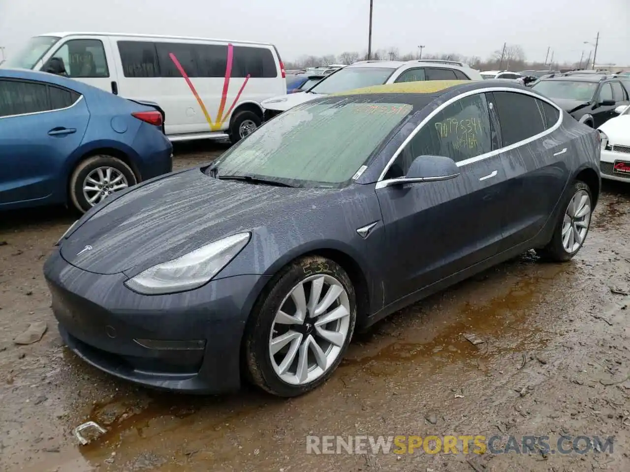 2 Photograph of a damaged car 5YJ3E1EAXKF326785 TESLA MODEL 3 2019