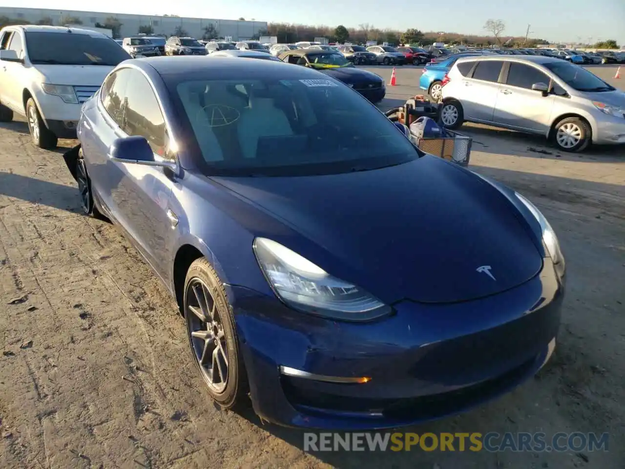 1 Photograph of a damaged car 5YJ3E1EAXKF332408 TESLA MODEL 3 2019