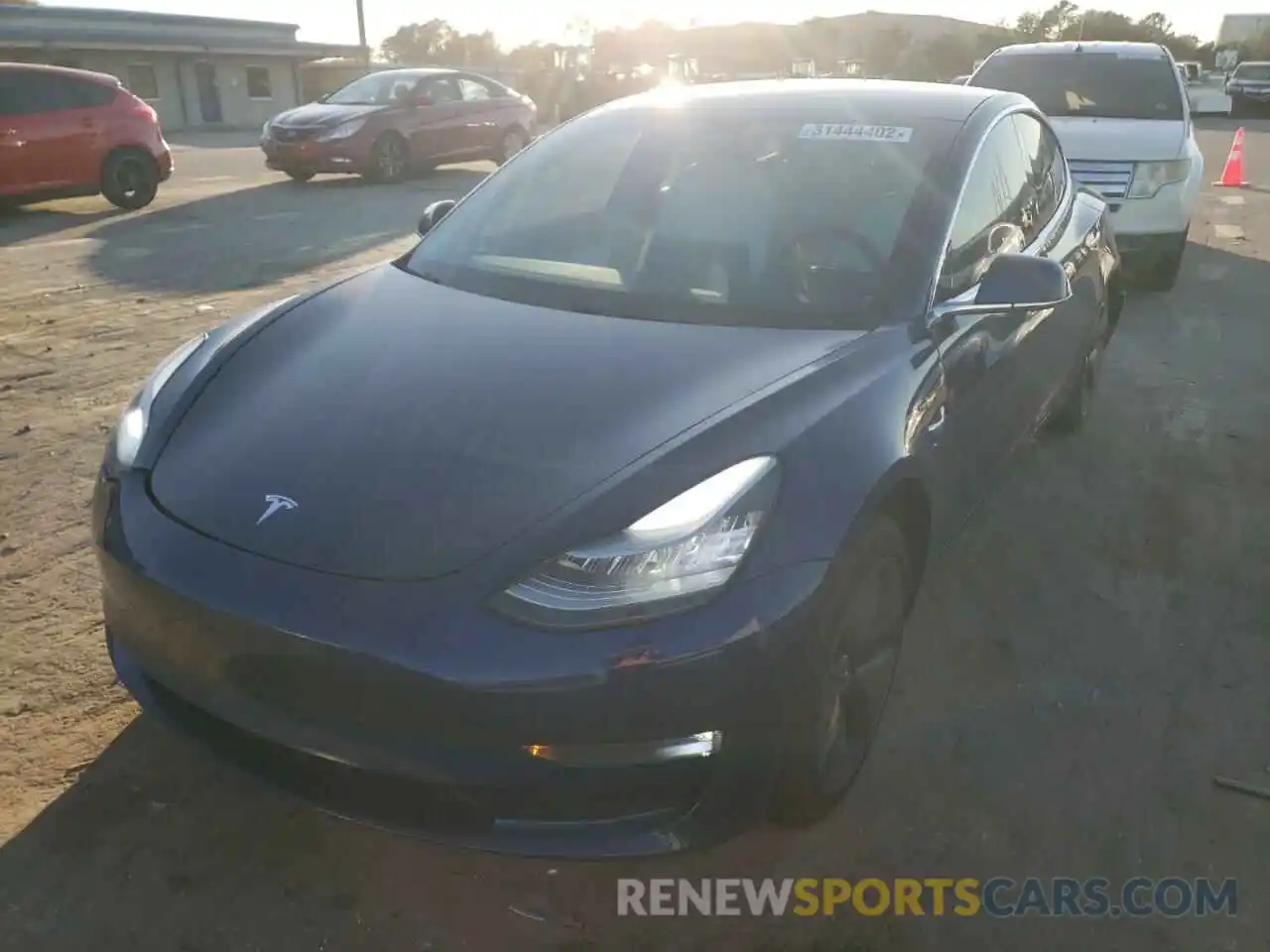 2 Photograph of a damaged car 5YJ3E1EAXKF332408 TESLA MODEL 3 2019