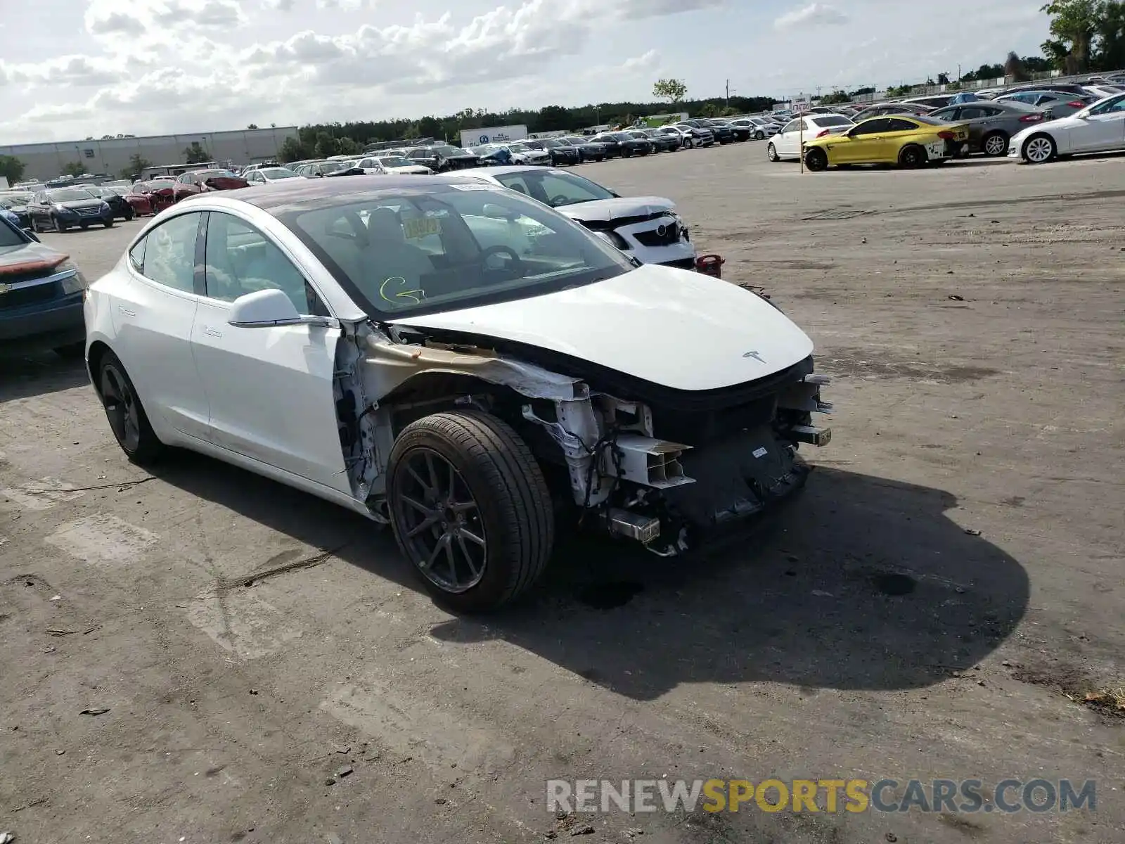 1 Photograph of a damaged car 5YJ3E1EAXKF332568 TESLA MODEL 3 2019