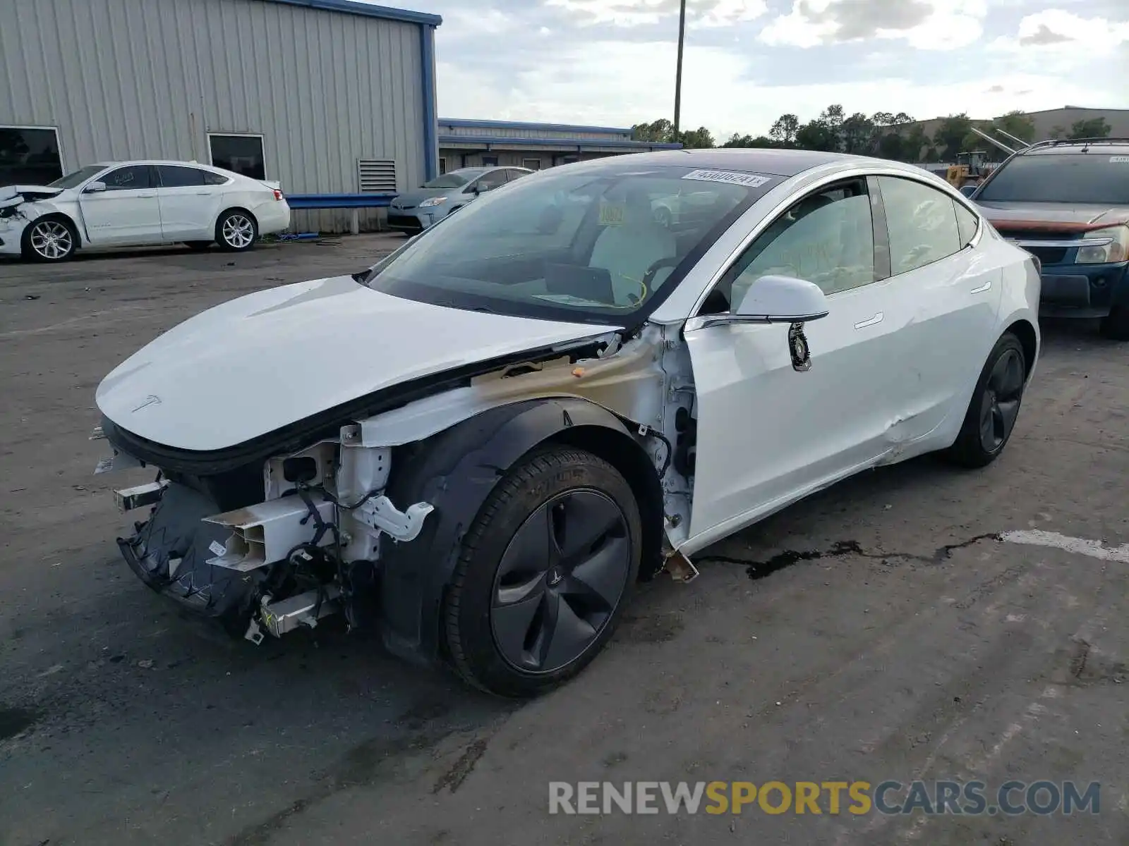 2 Photograph of a damaged car 5YJ3E1EAXKF332568 TESLA MODEL 3 2019