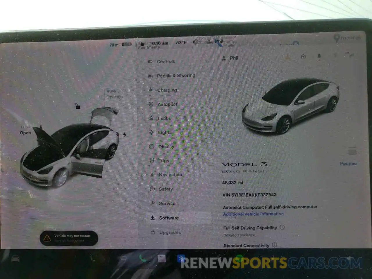 9 Photograph of a damaged car 5YJ3E1EAXKF332943 TESLA MODEL 3 2019